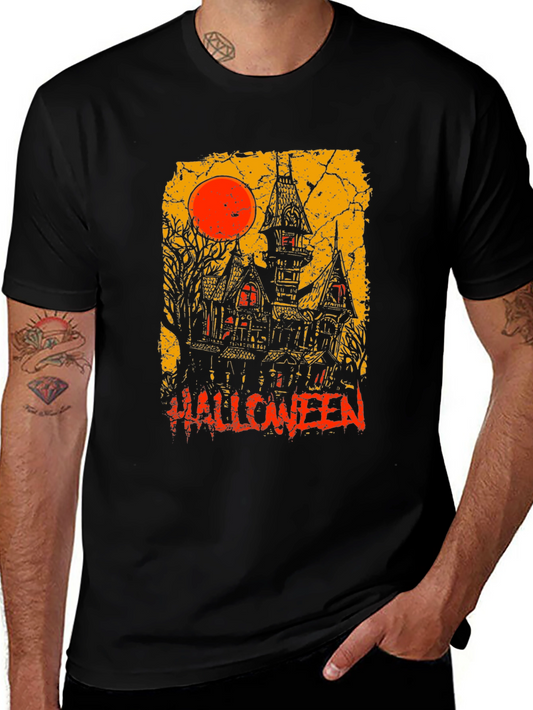 Camiseta Halloween Casa Embrujada Luna Roja