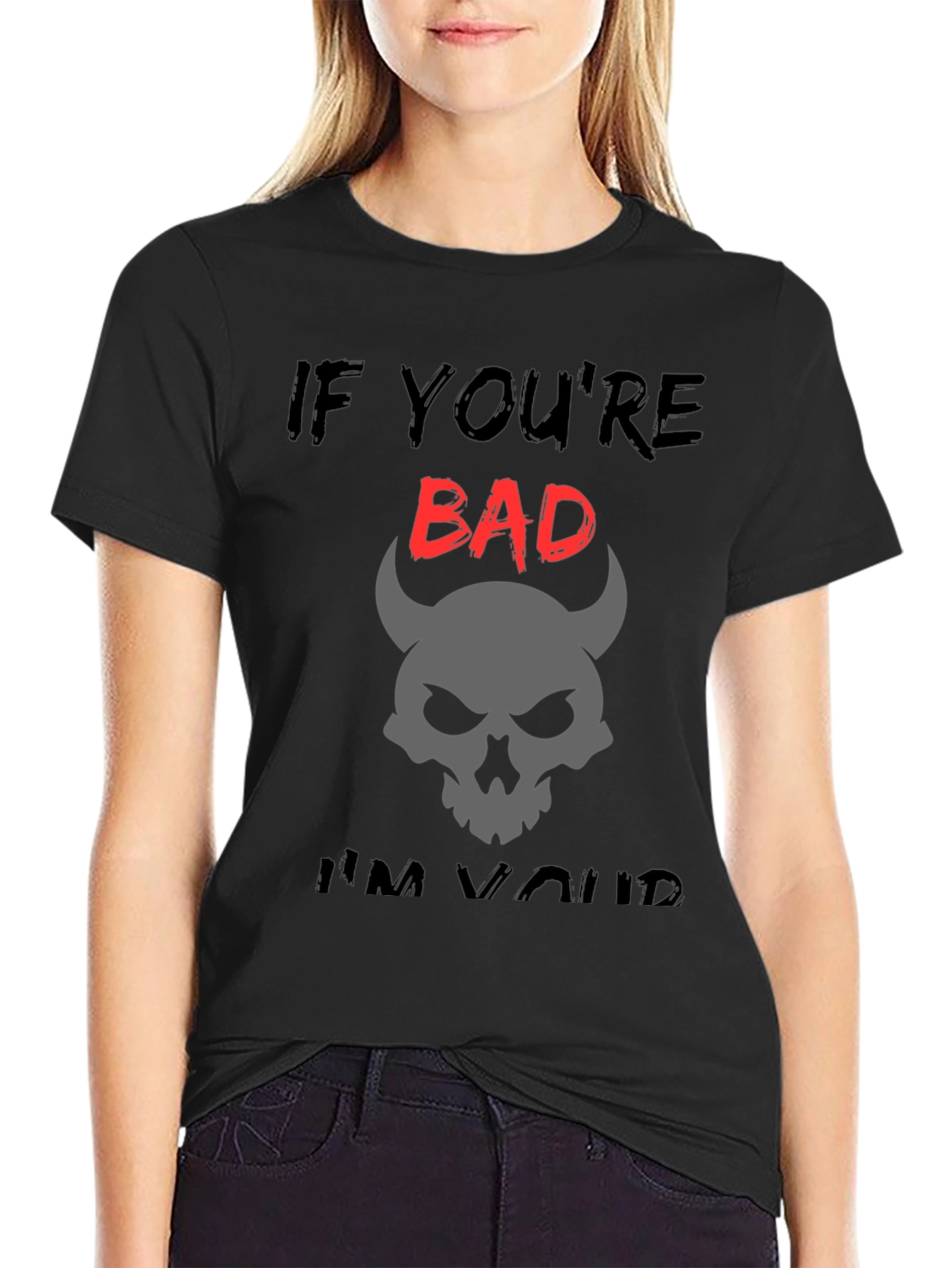Camiseta Si eres malo... con calavera de diablo