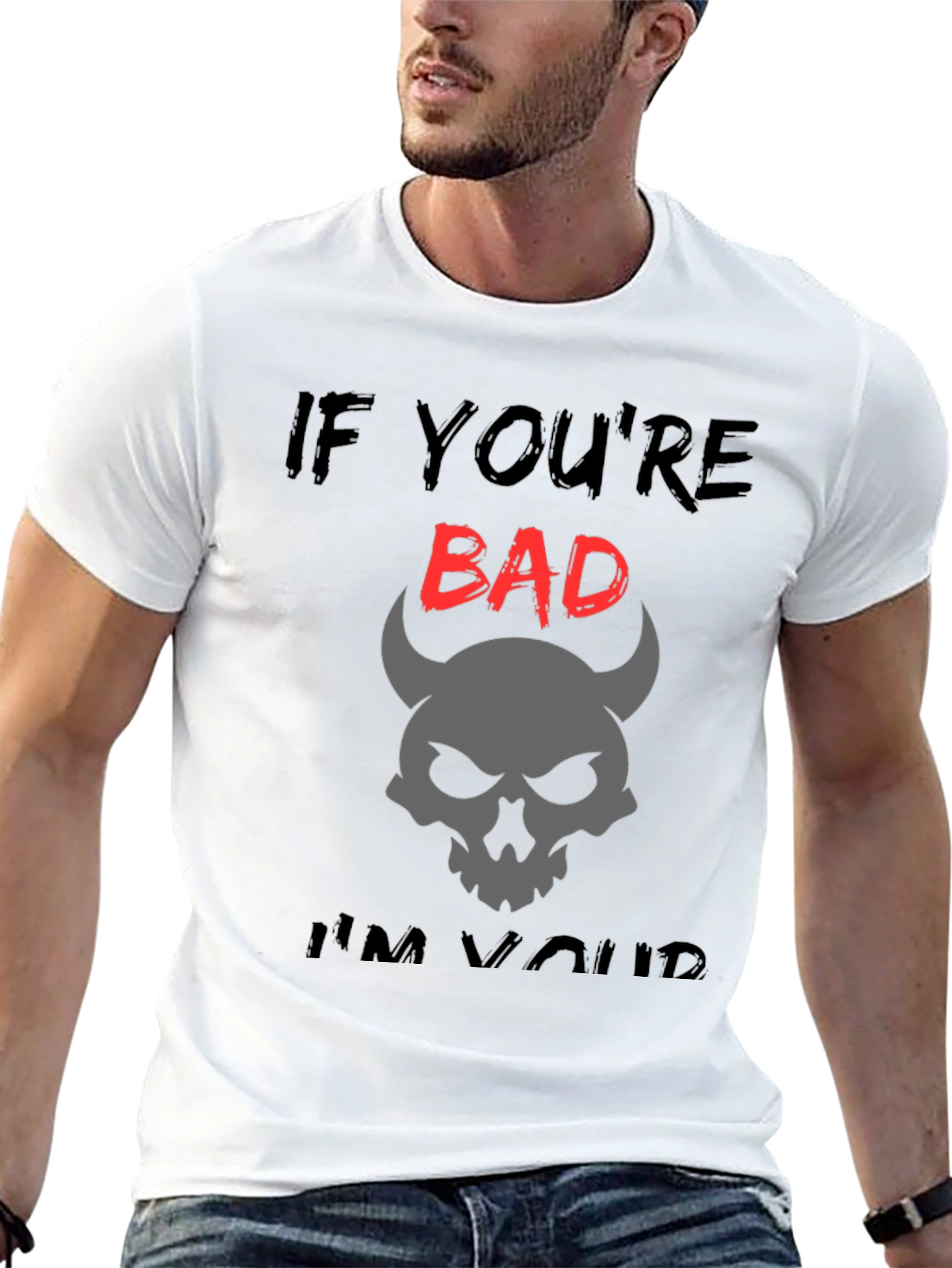 Camiseta Si eres malo... con calavera de diablo