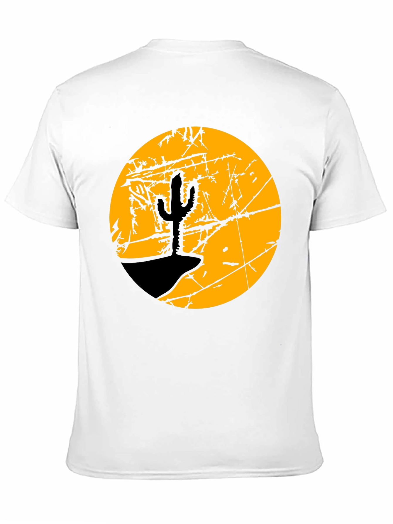 Camiseta Negra con Diseño de Cactus y Luna