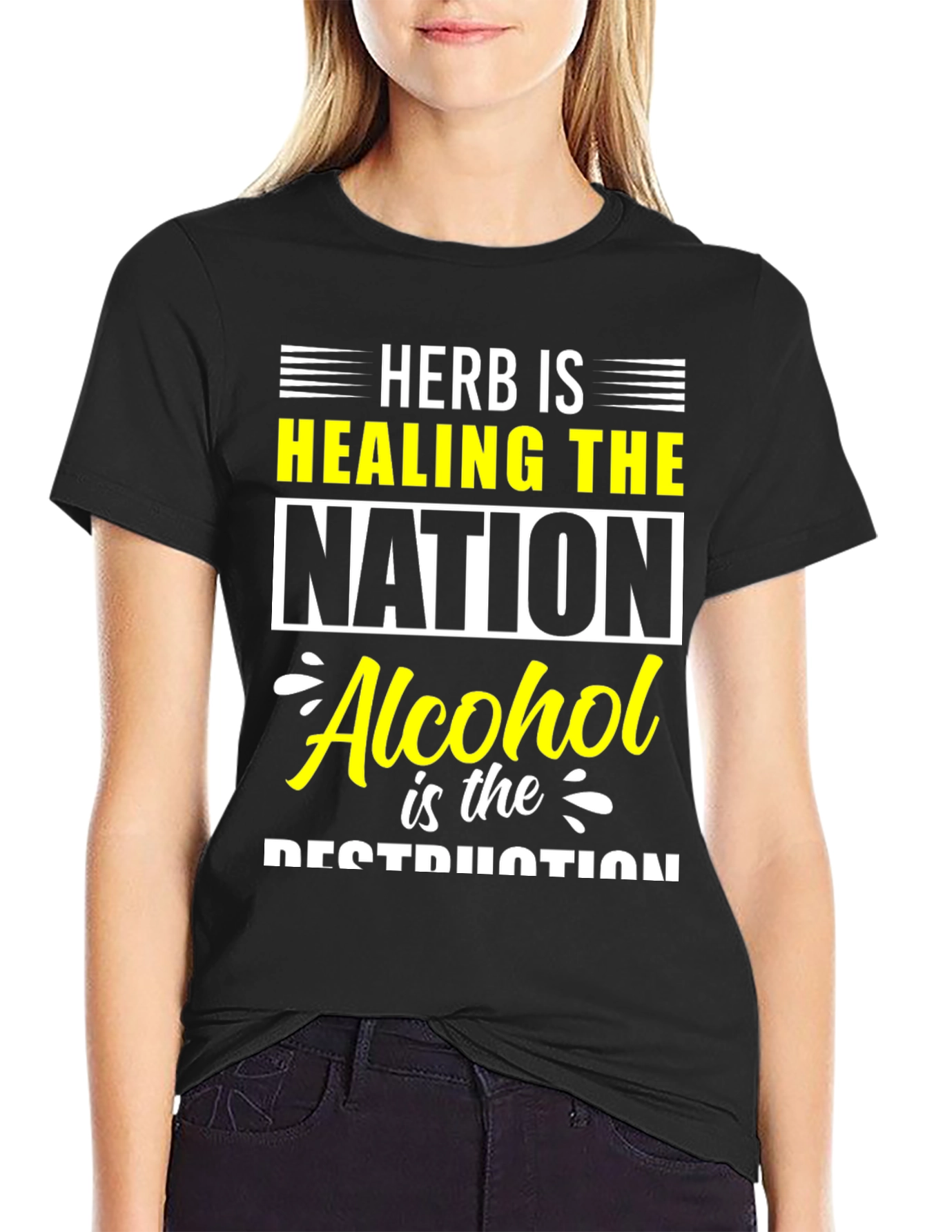 Camiseta Hombre Herb is Healing the Nation - Negra