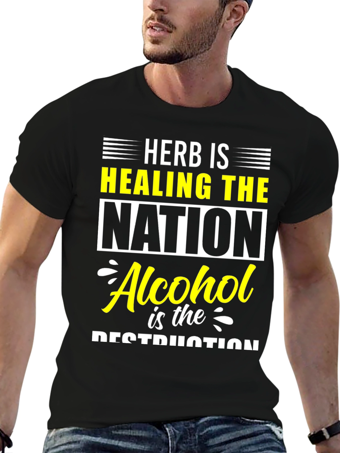Camiseta Hombre Herb is Healing the Nation - Negra