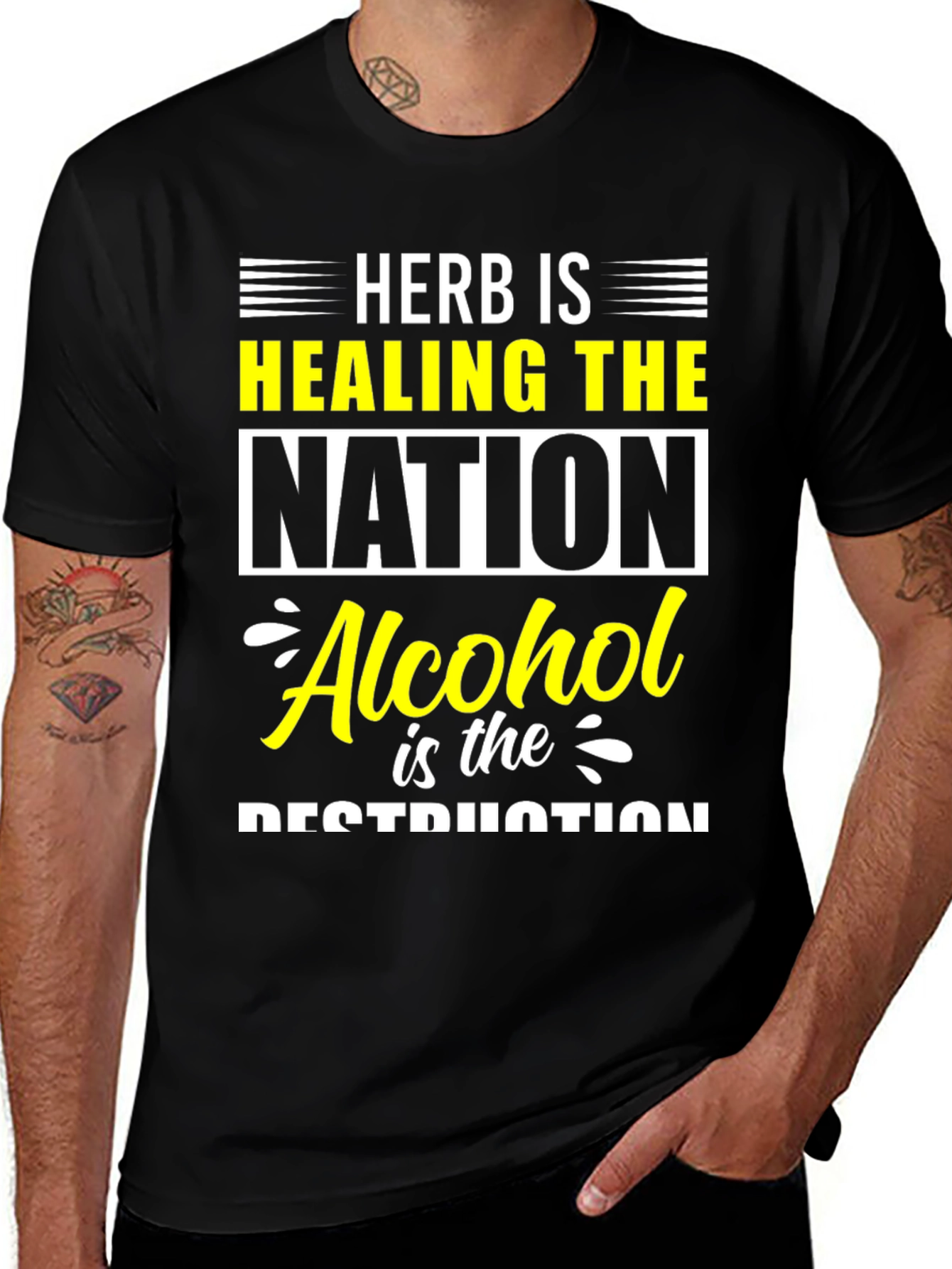 Camiseta Hombre Herb is Healing the Nation - Negra