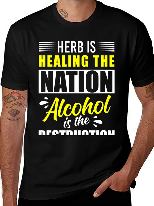 Camiseta Hombre Herb is Healing the Nation - Negra