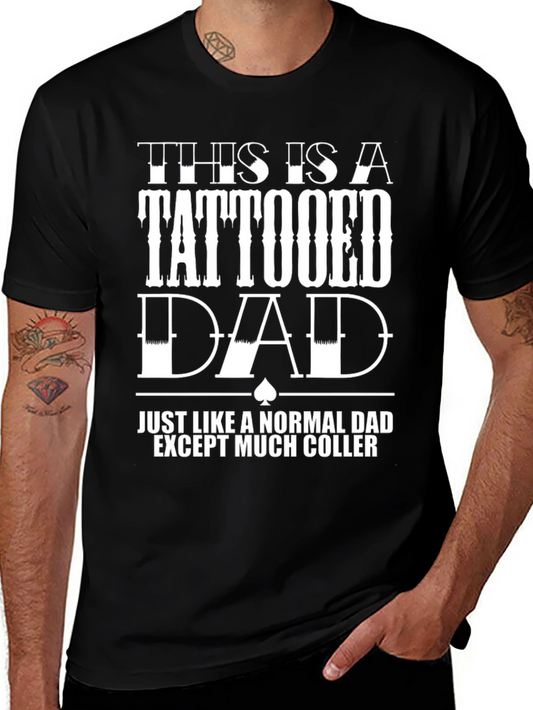 Camiseta Negra Papá Tatuado Diseño Original
