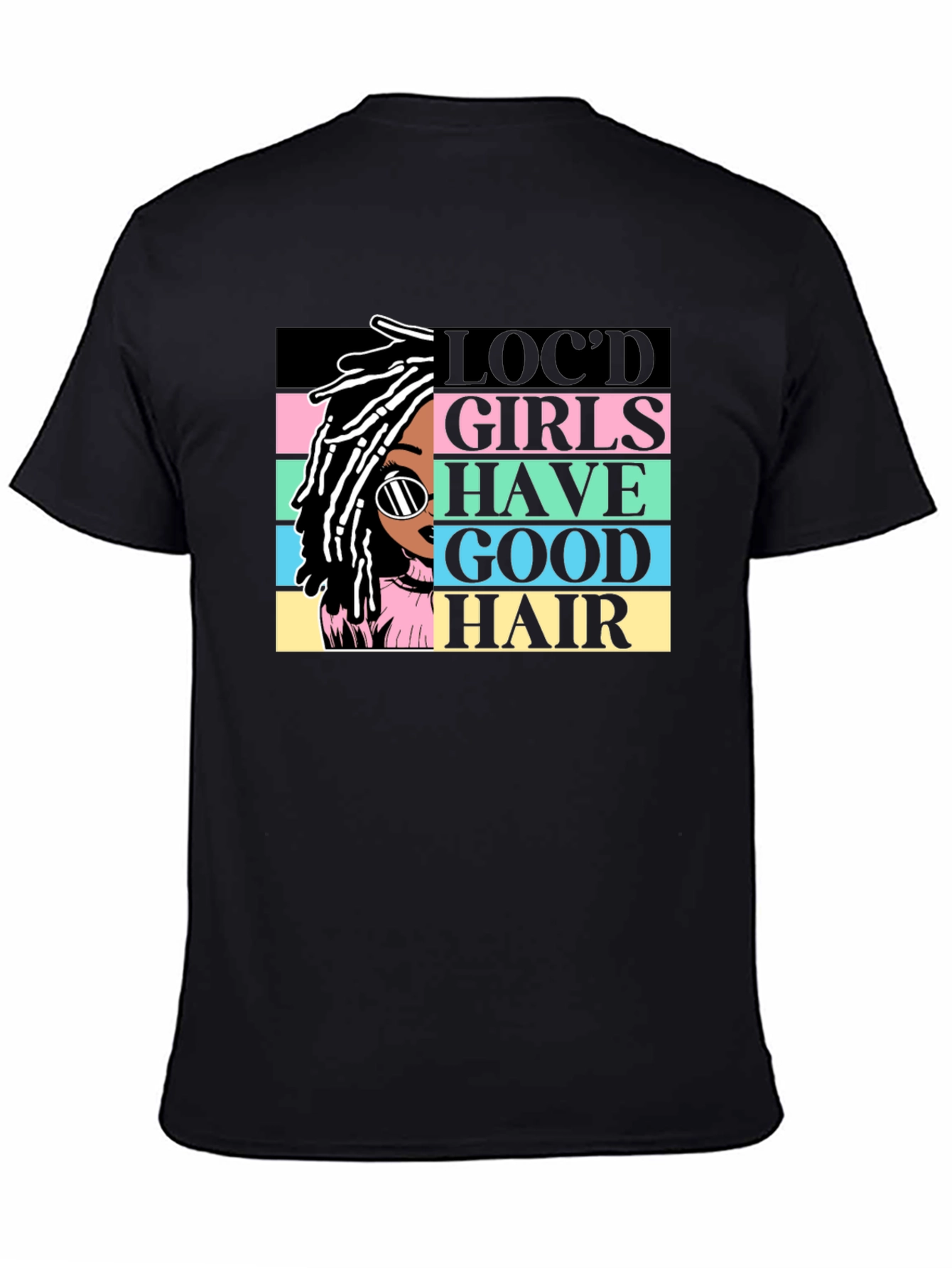 Camiseta Negra - Chica Locd Good Hair
