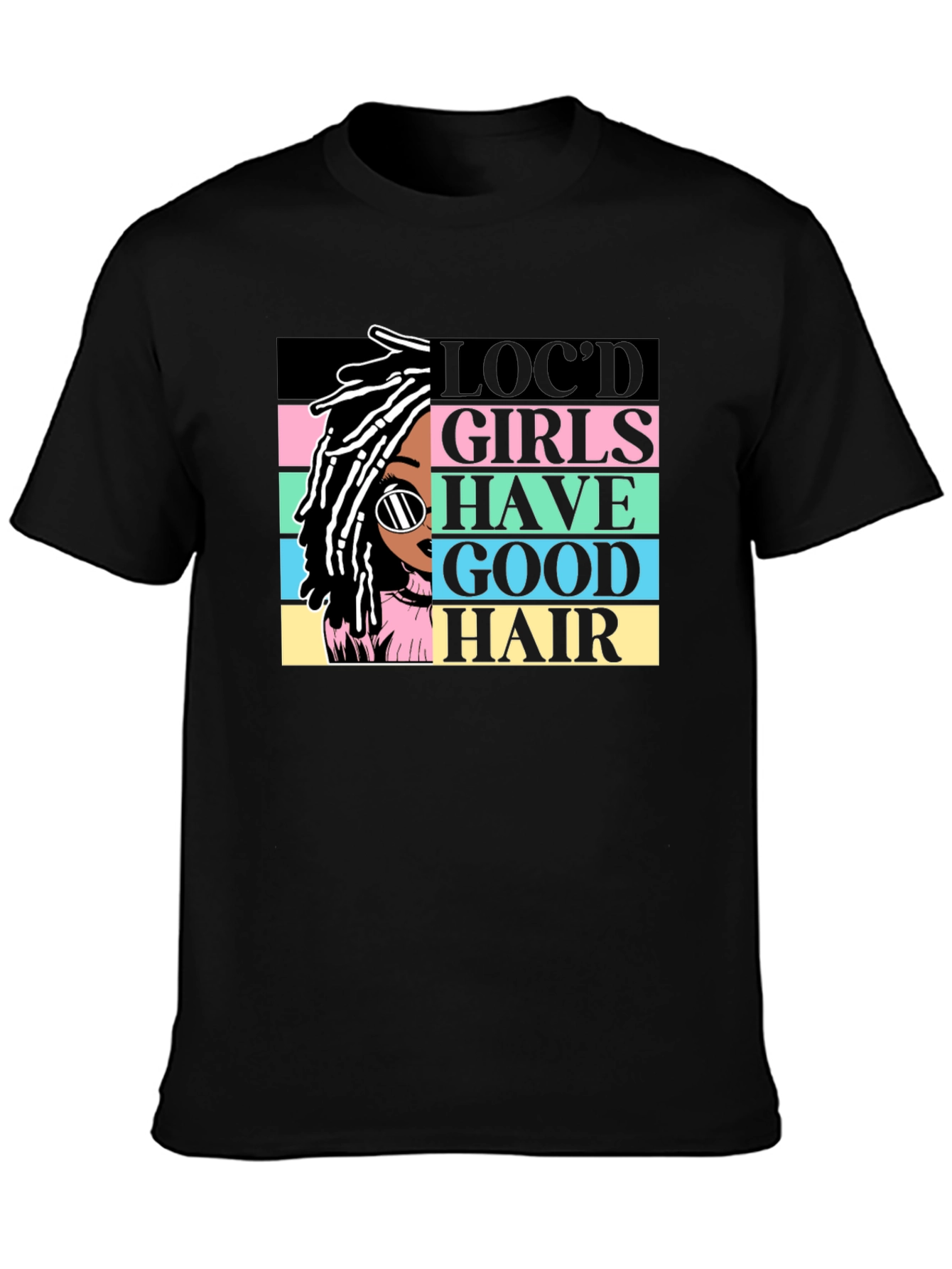Camiseta Negra - Chica Locd Good Hair
