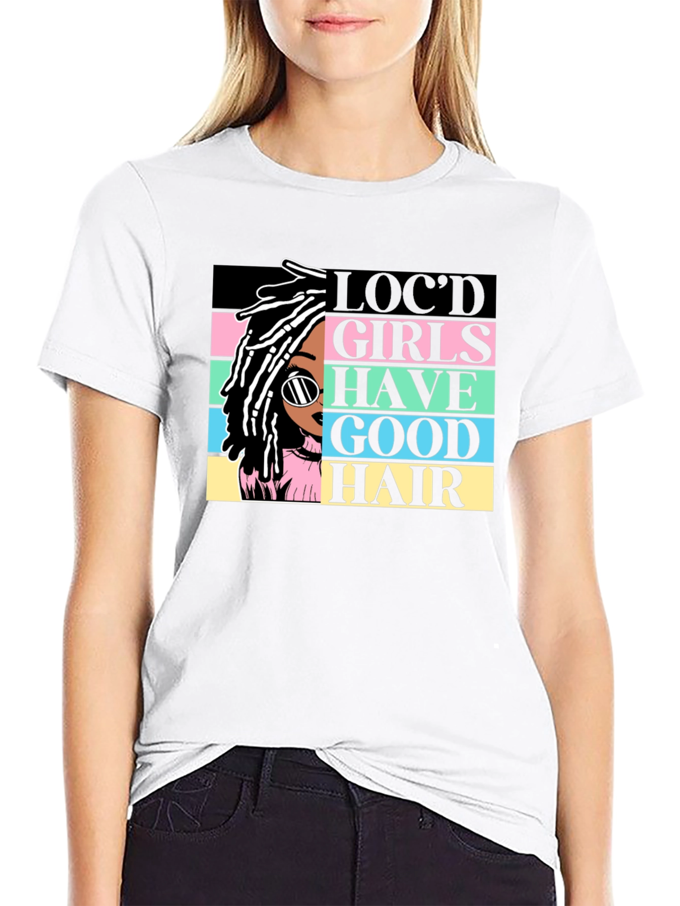 Camiseta Negra - Chica Locd Good Hair
