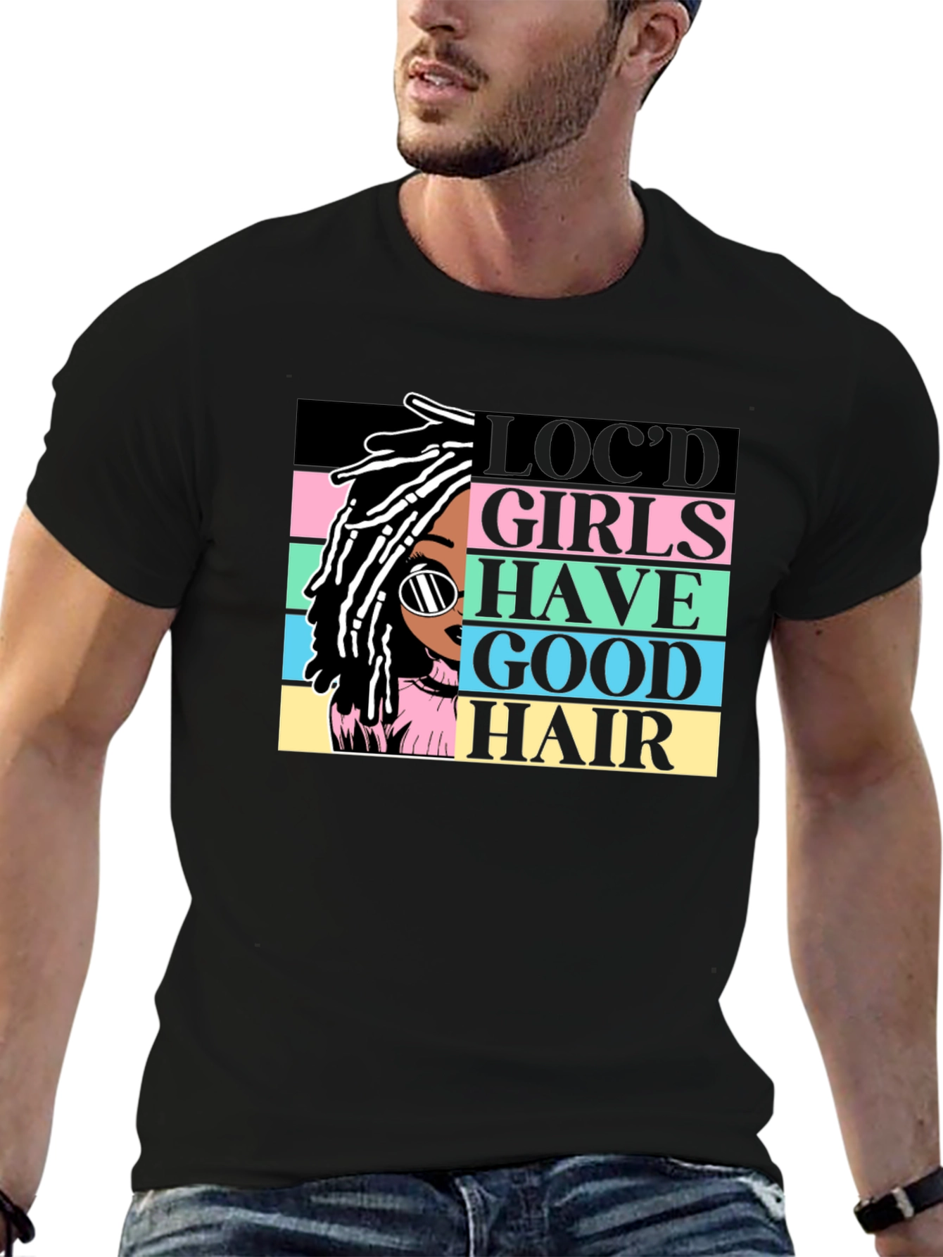 Camiseta Negra - Chica Locd Good Hair
