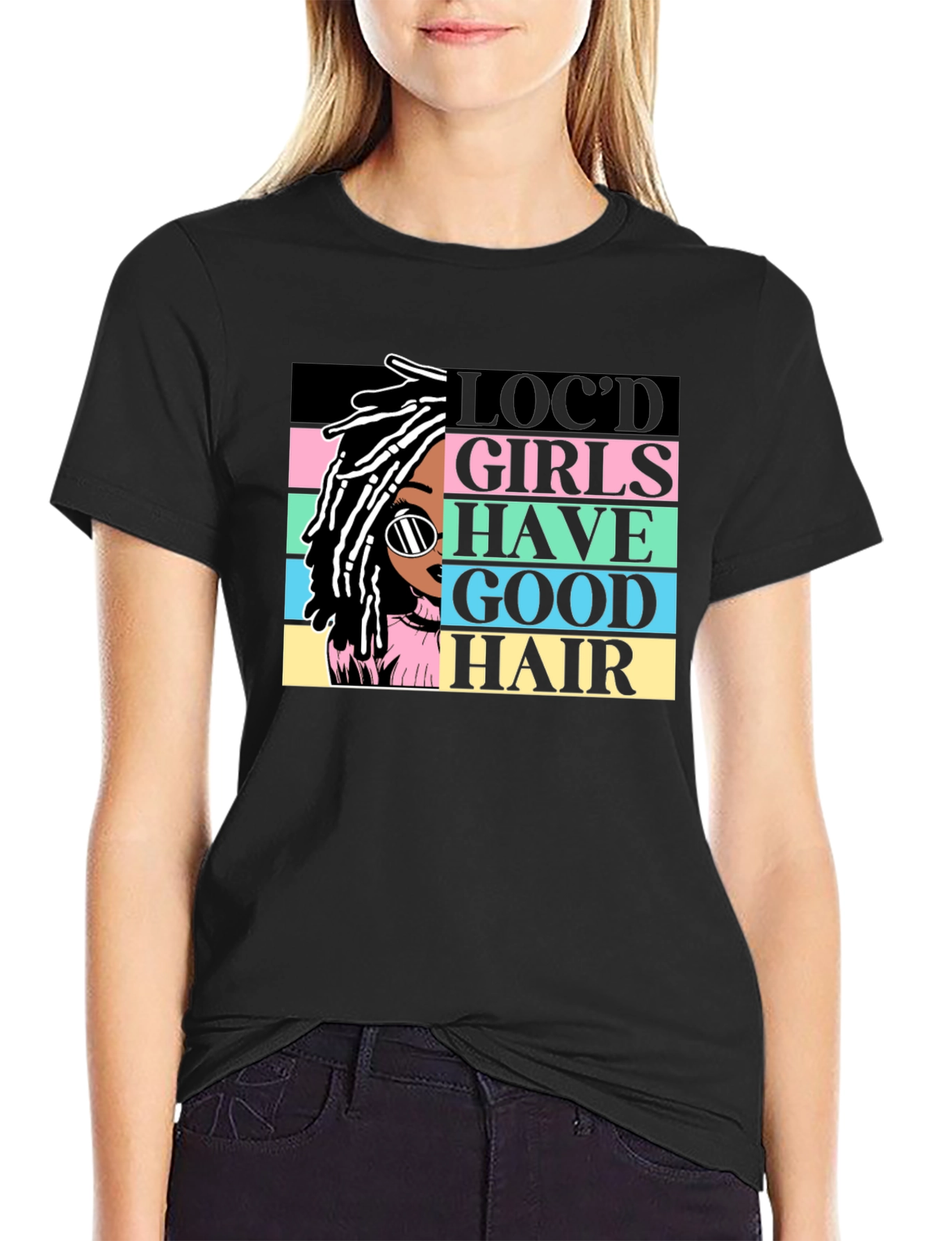 Camiseta Negra - Chica Locd Good Hair