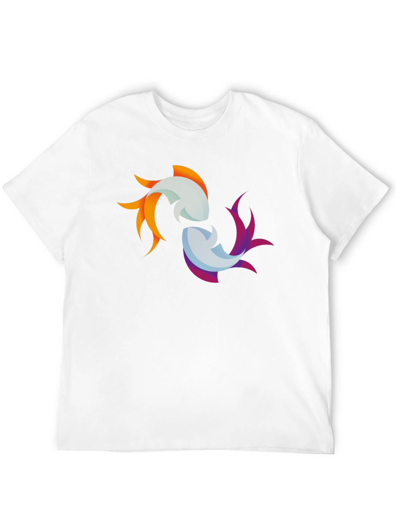 Camiseta Negra con Diseño de Peces Abstractos