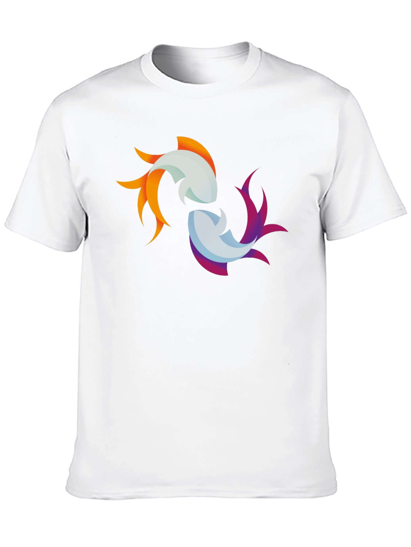 Camiseta Negra con Diseño de Peces Abstractos