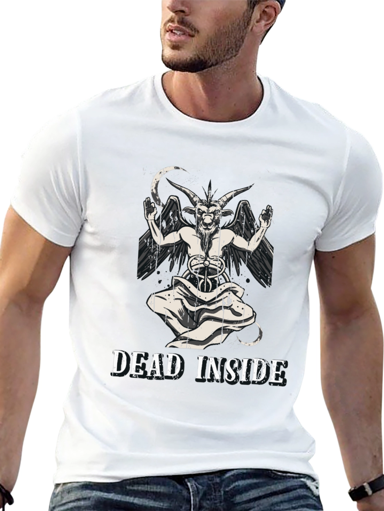 Camiseta Negra Dead Inside Baphomet