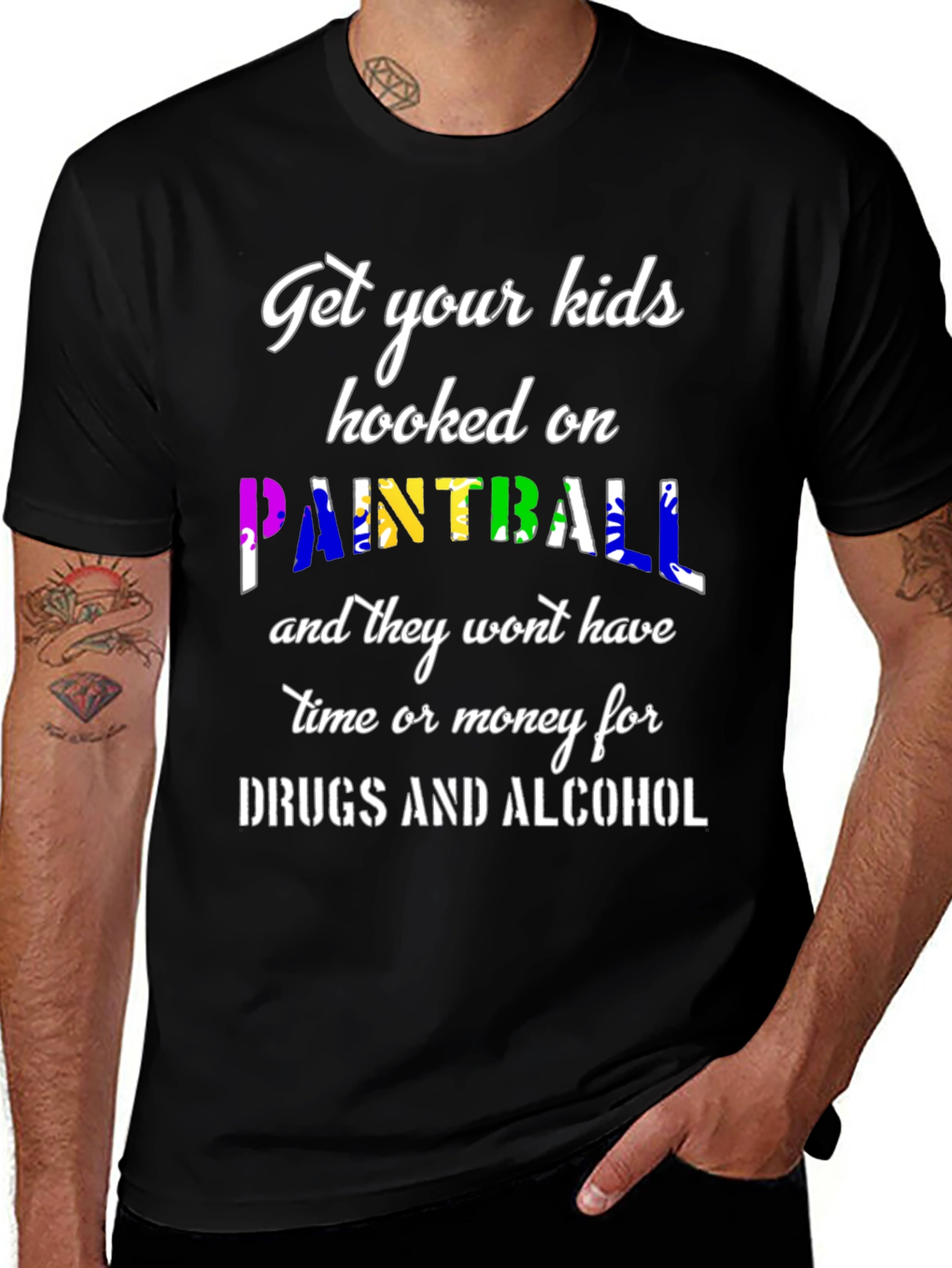 Camiseta Negra: ¡Engancha a tus Hijos al Paintball!