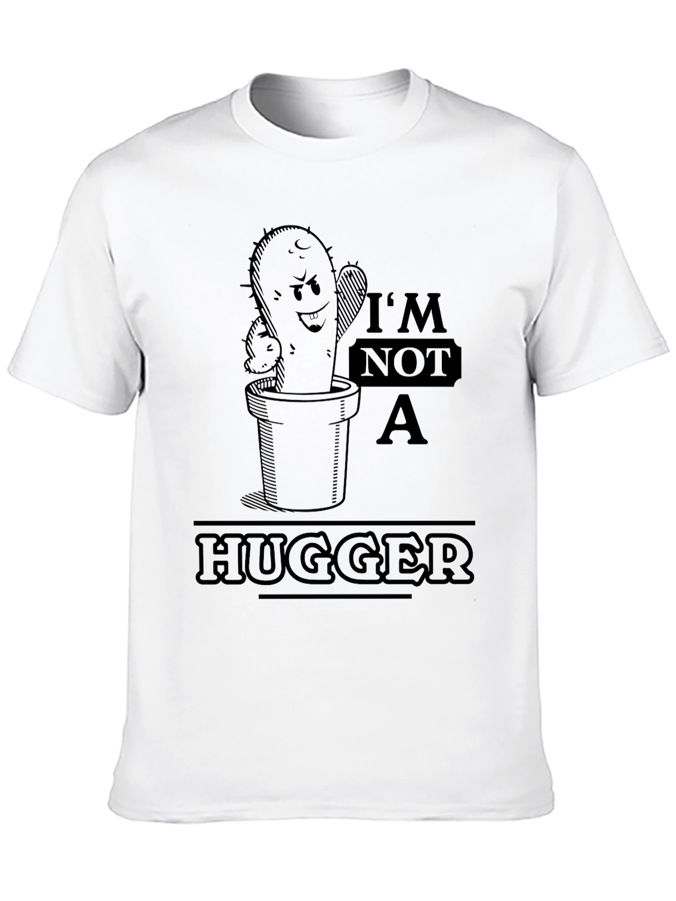 Camiseta Negra Cactus No Soy Abrazador