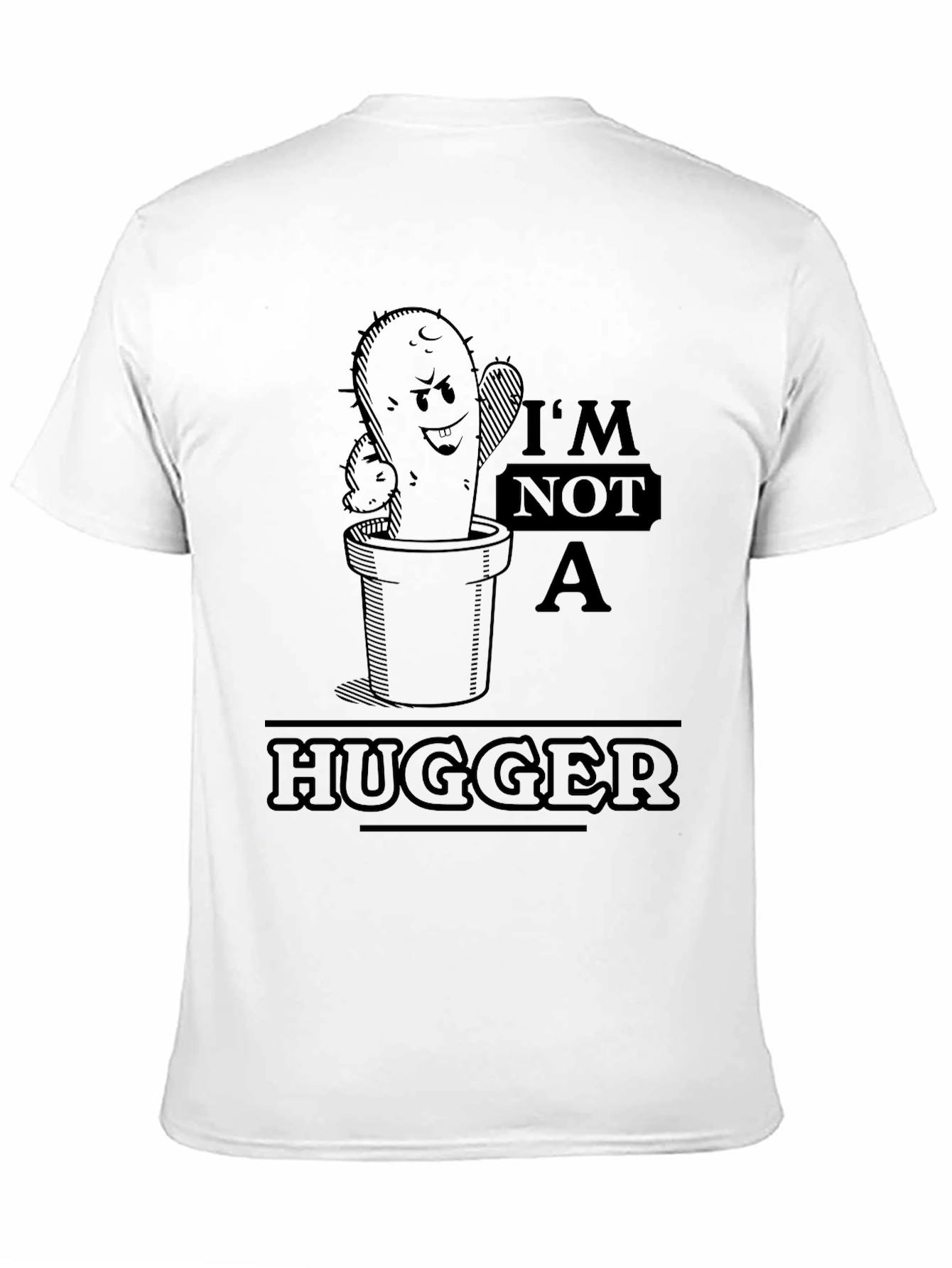Camiseta Negra Cactus No Soy Abrazador
