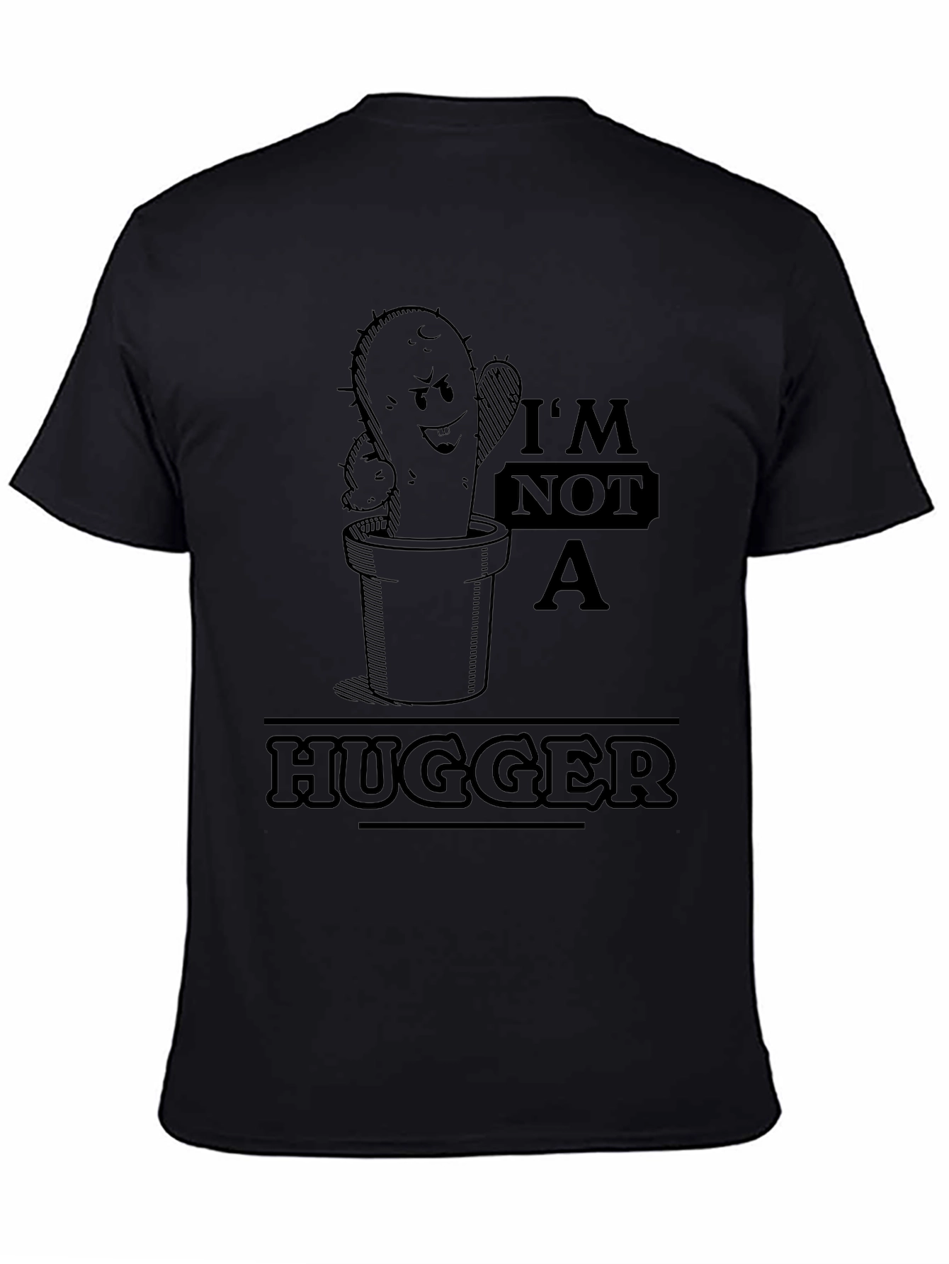 Camiseta Negra Cactus No Soy Abrazador
