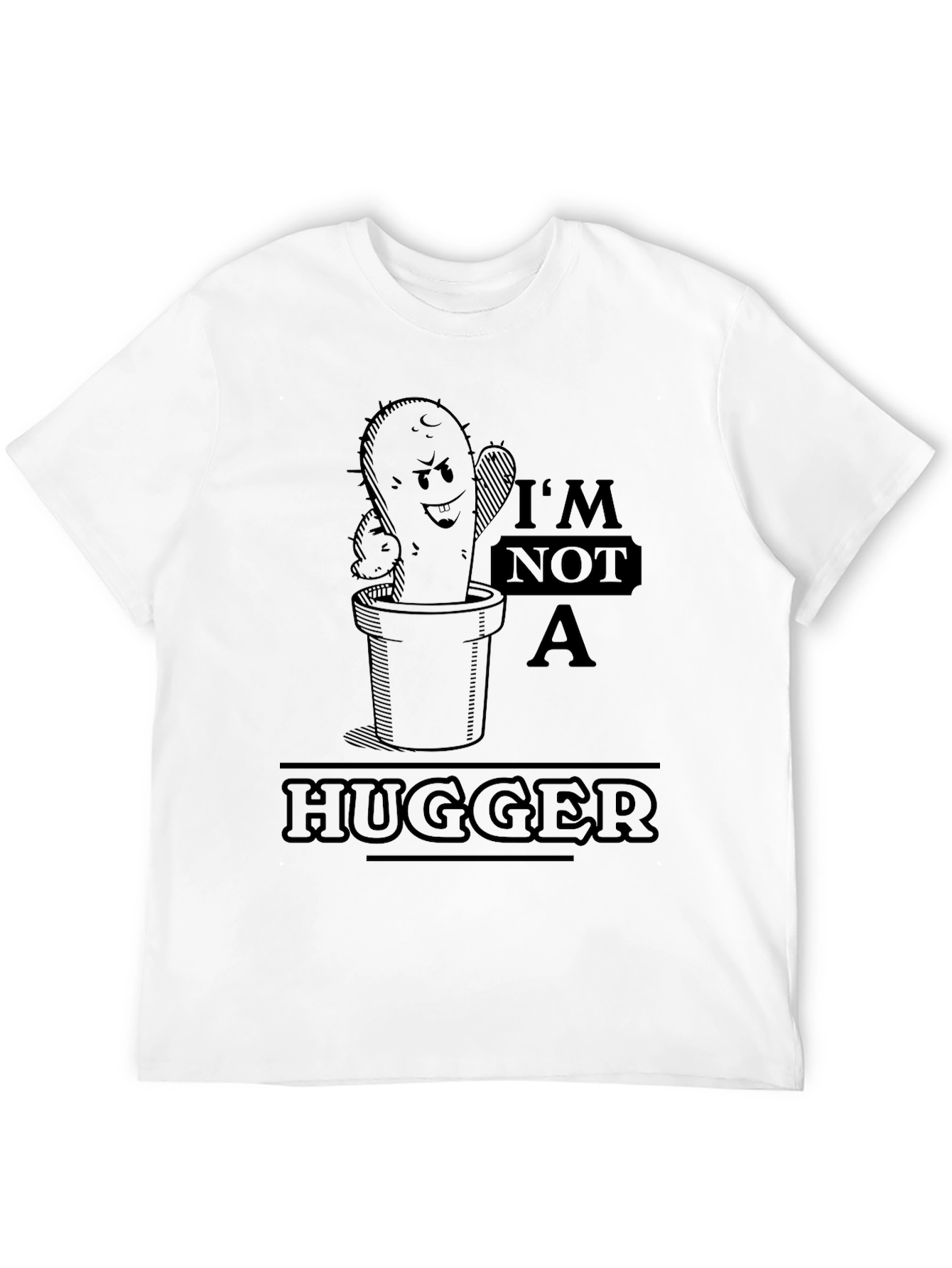 Camiseta Negra Cactus No Soy Abrazador