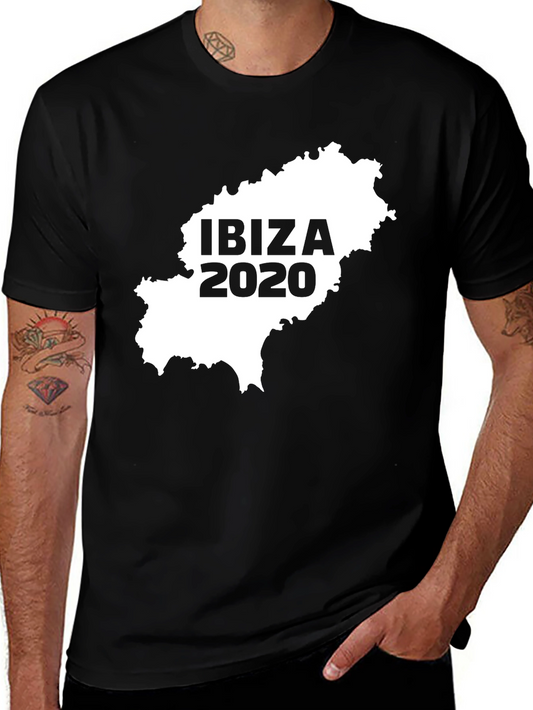 Camiseta Hombre Ibiza 2020 Mapa España Algodón