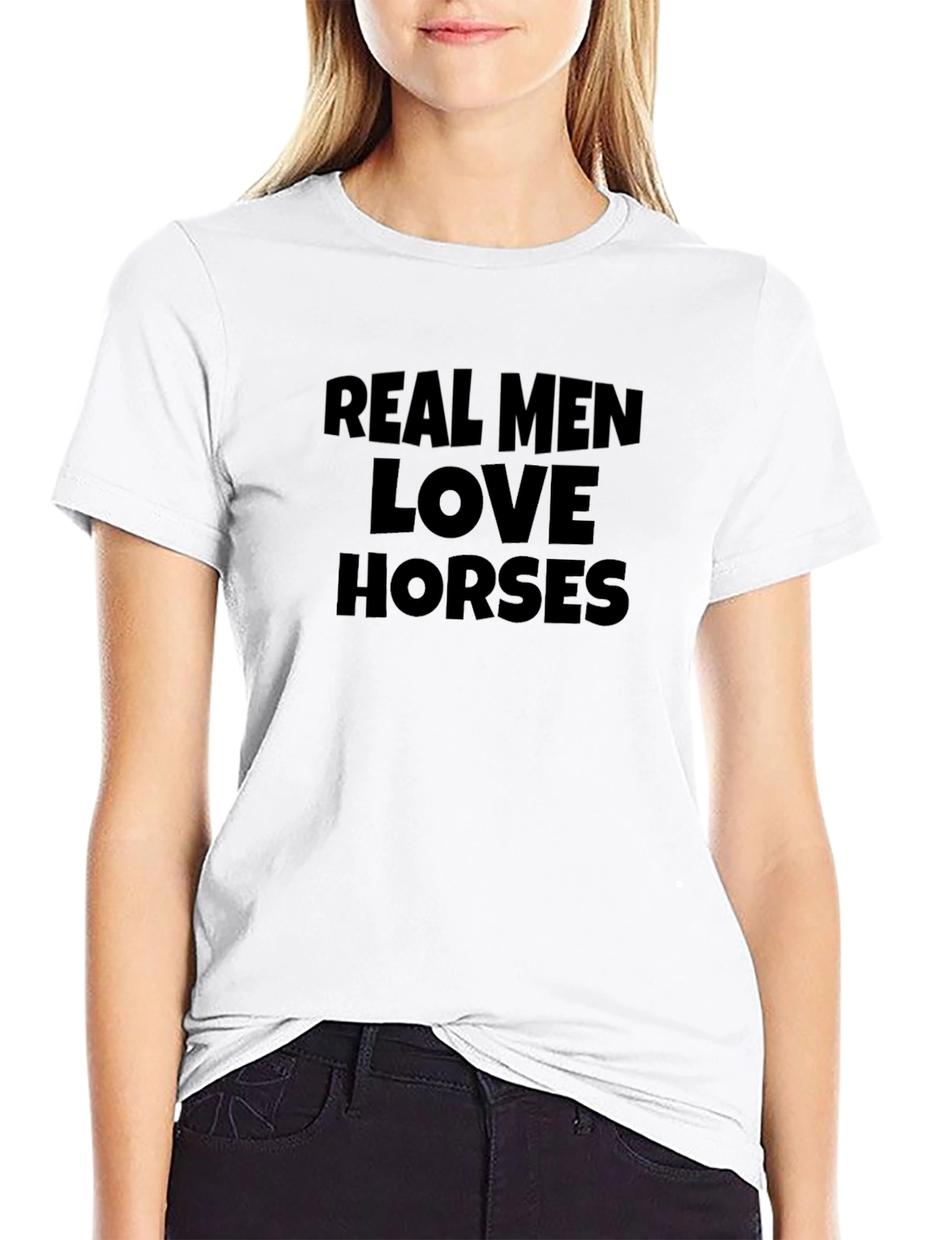 Camiseta Negra Real Men Love Horses