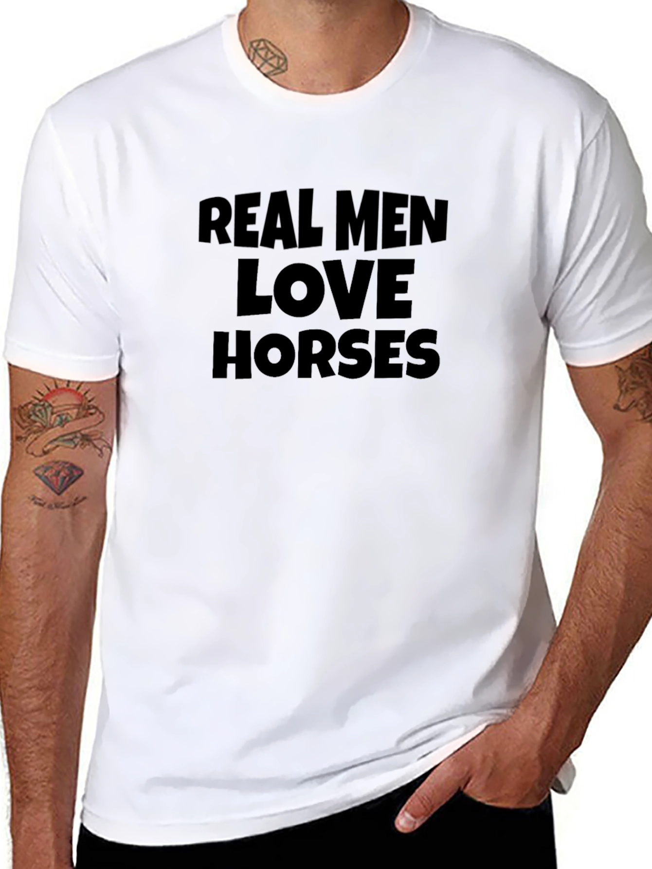 Camiseta Negra Real Men Love Horses