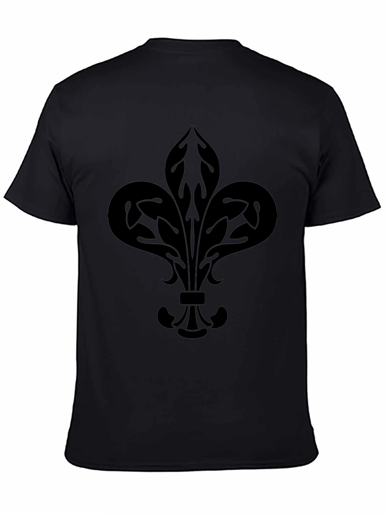 Camiseta Negra Hombre con Diseño Floral