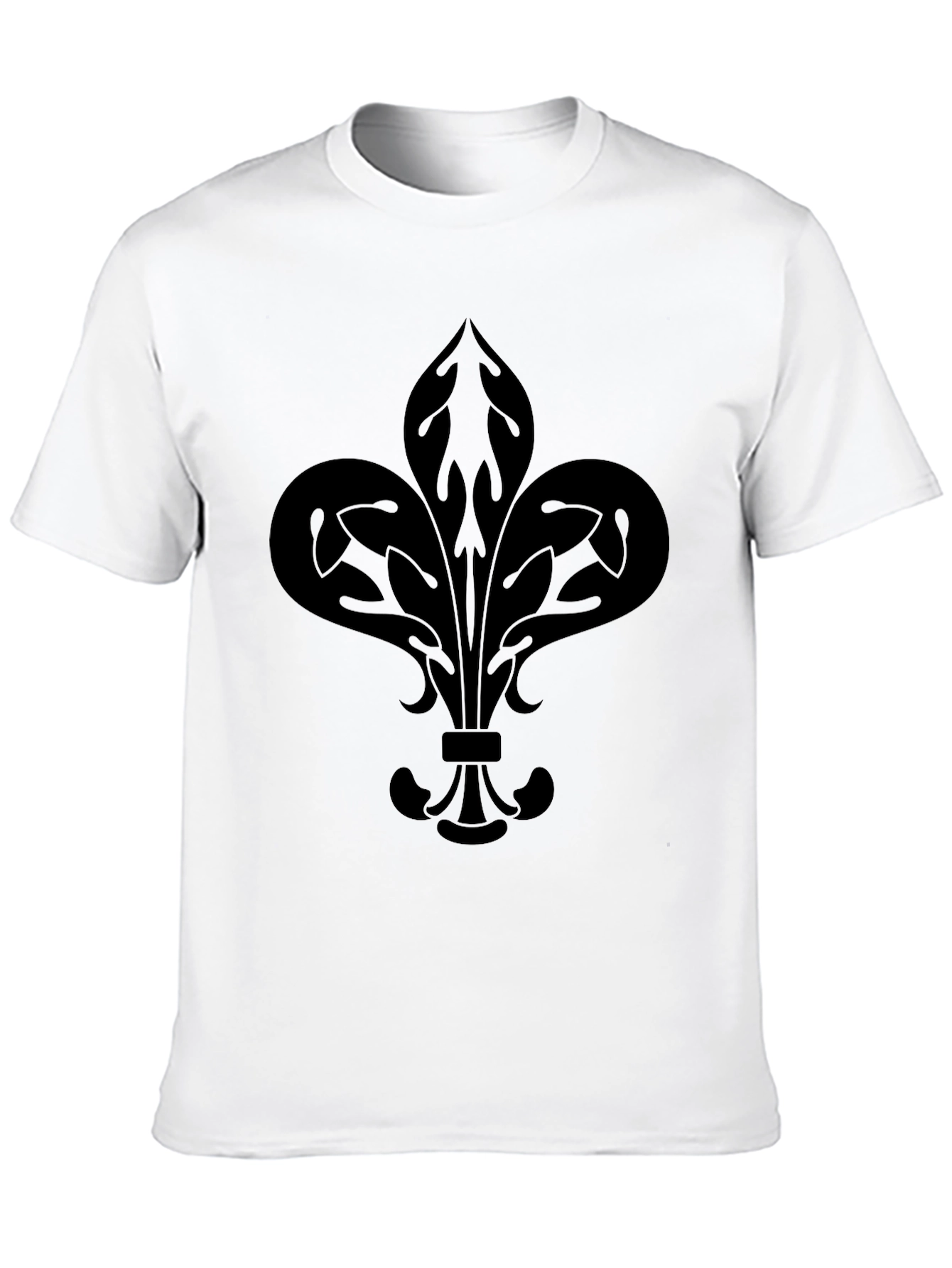 Camiseta Negra Hombre con Diseño Floral