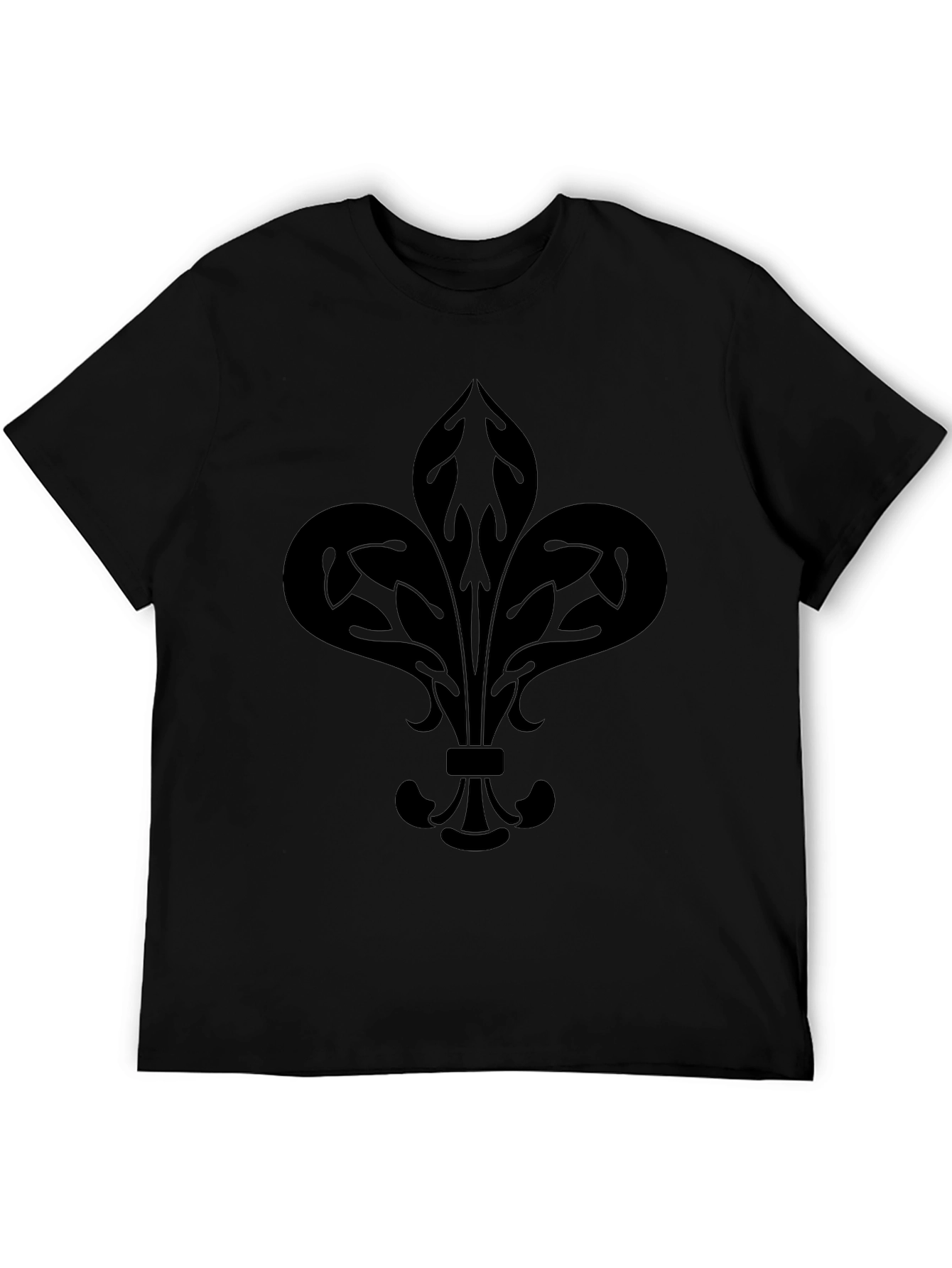 Camiseta Negra Hombre con Diseño Floral