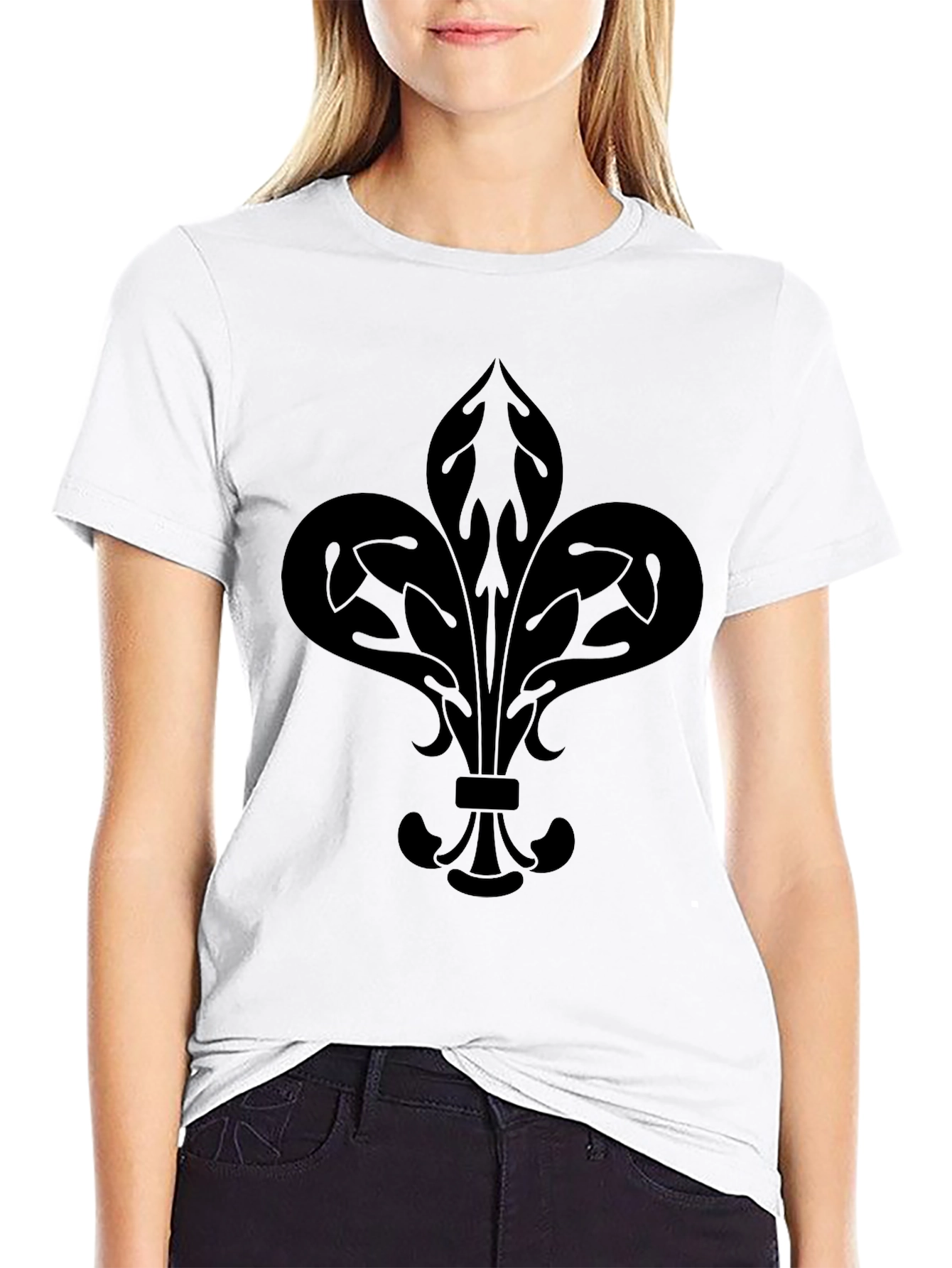 Camiseta Negra Hombre con Diseño Floral