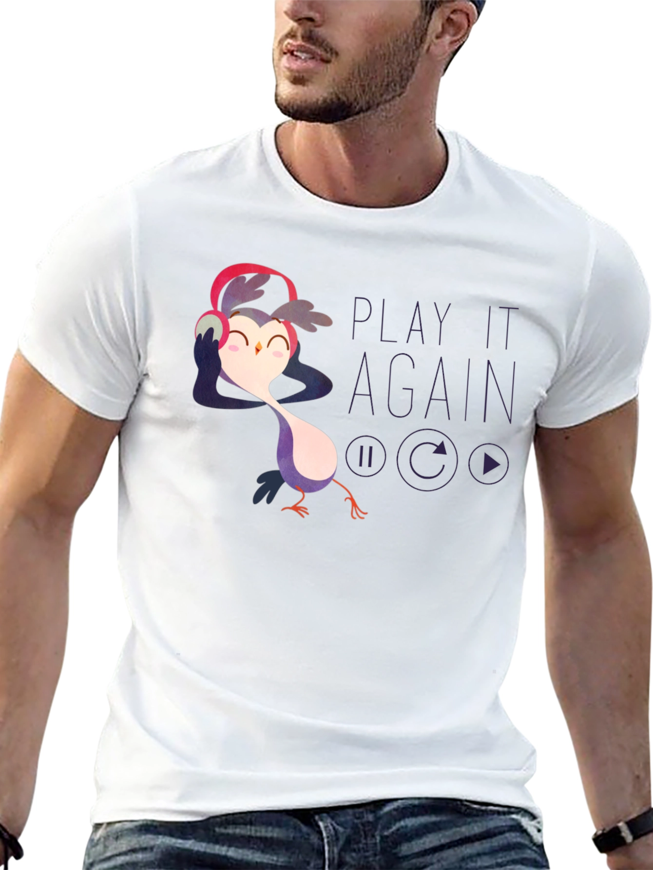 Camiseta Negra con Búho Musical