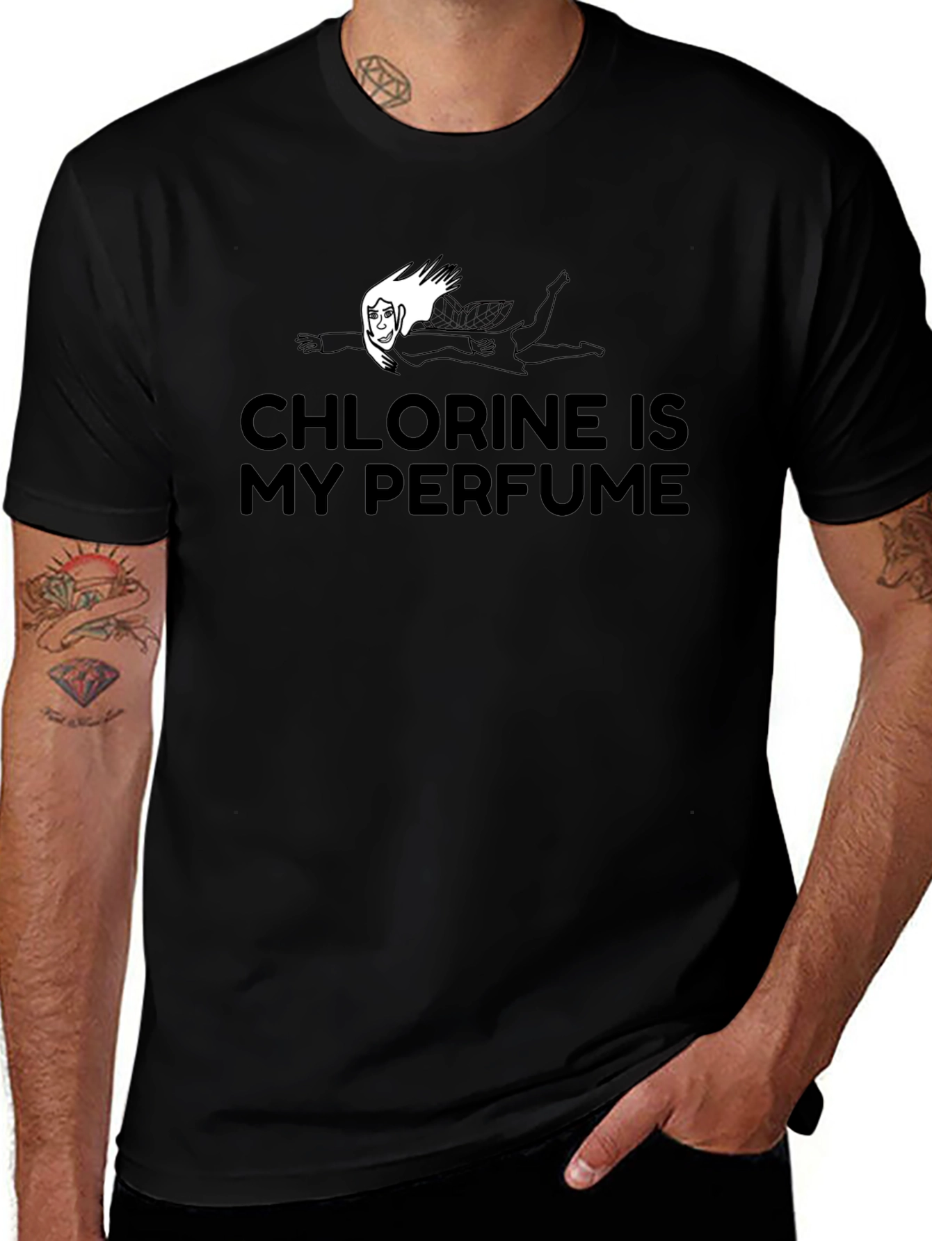 Camiseta Negra: Cloro es mi Perfume