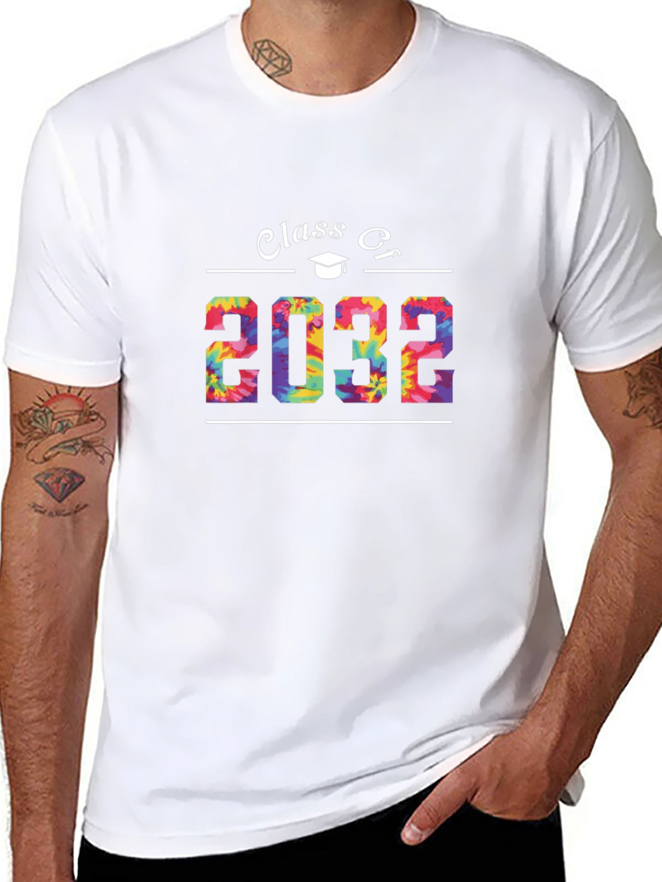 Camiseta Negra Clase de 2032 Diseño Tie-Dye