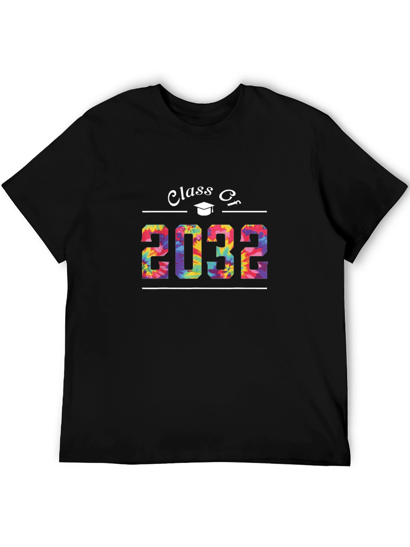 Camiseta Negra Clase de 2032 Diseño Tie-Dye