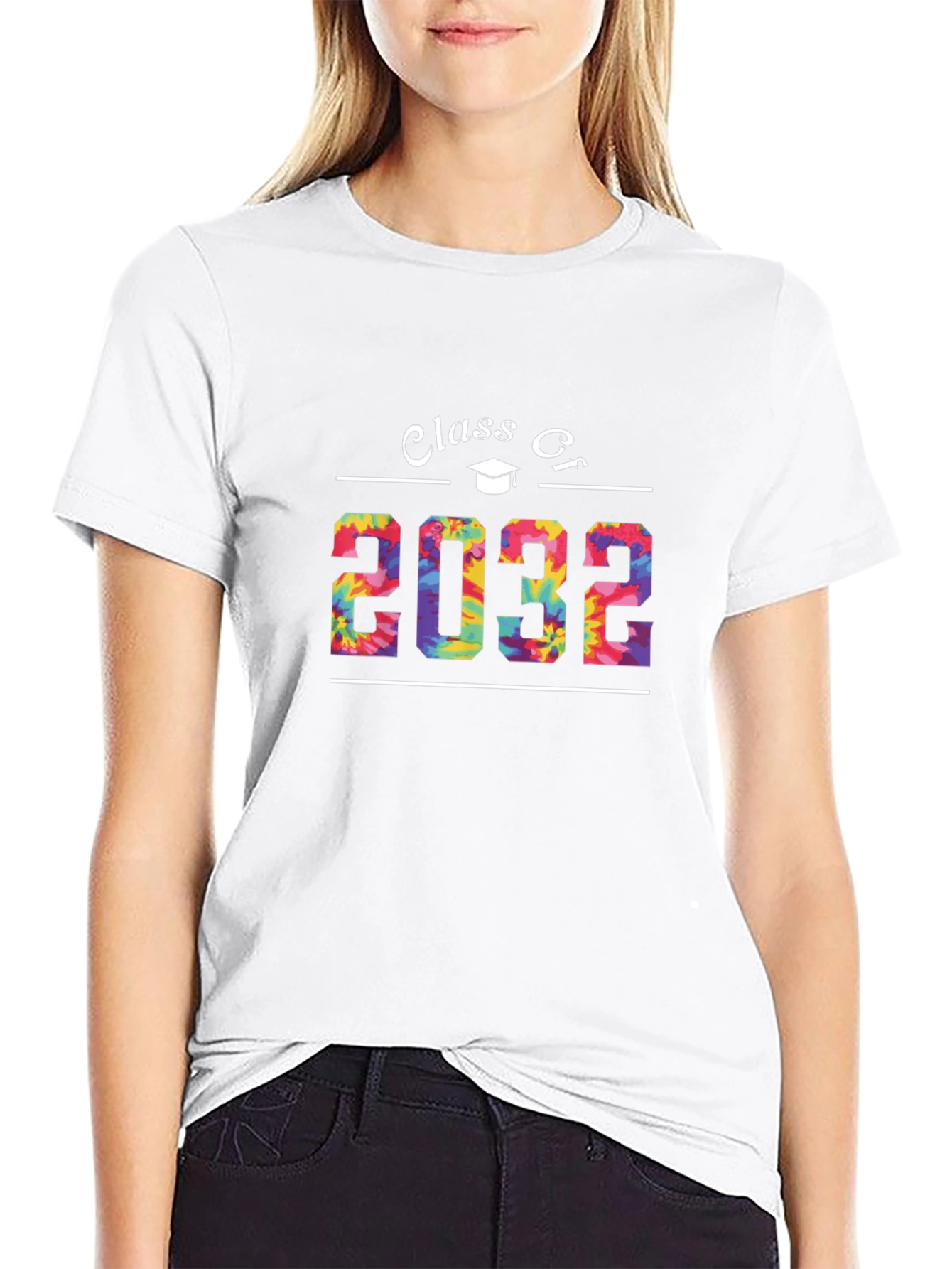 Camiseta Negra Clase de 2032 Diseño Tie-Dye