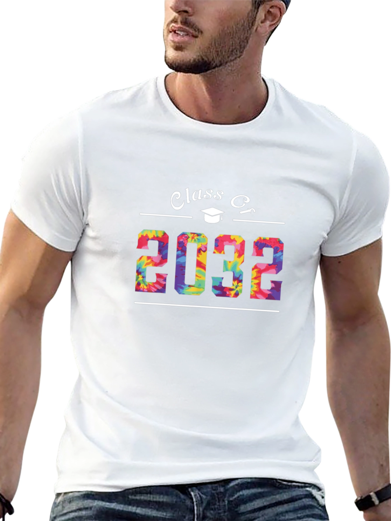 Camiseta Negra Clase de 2032 Diseño Tie-Dye