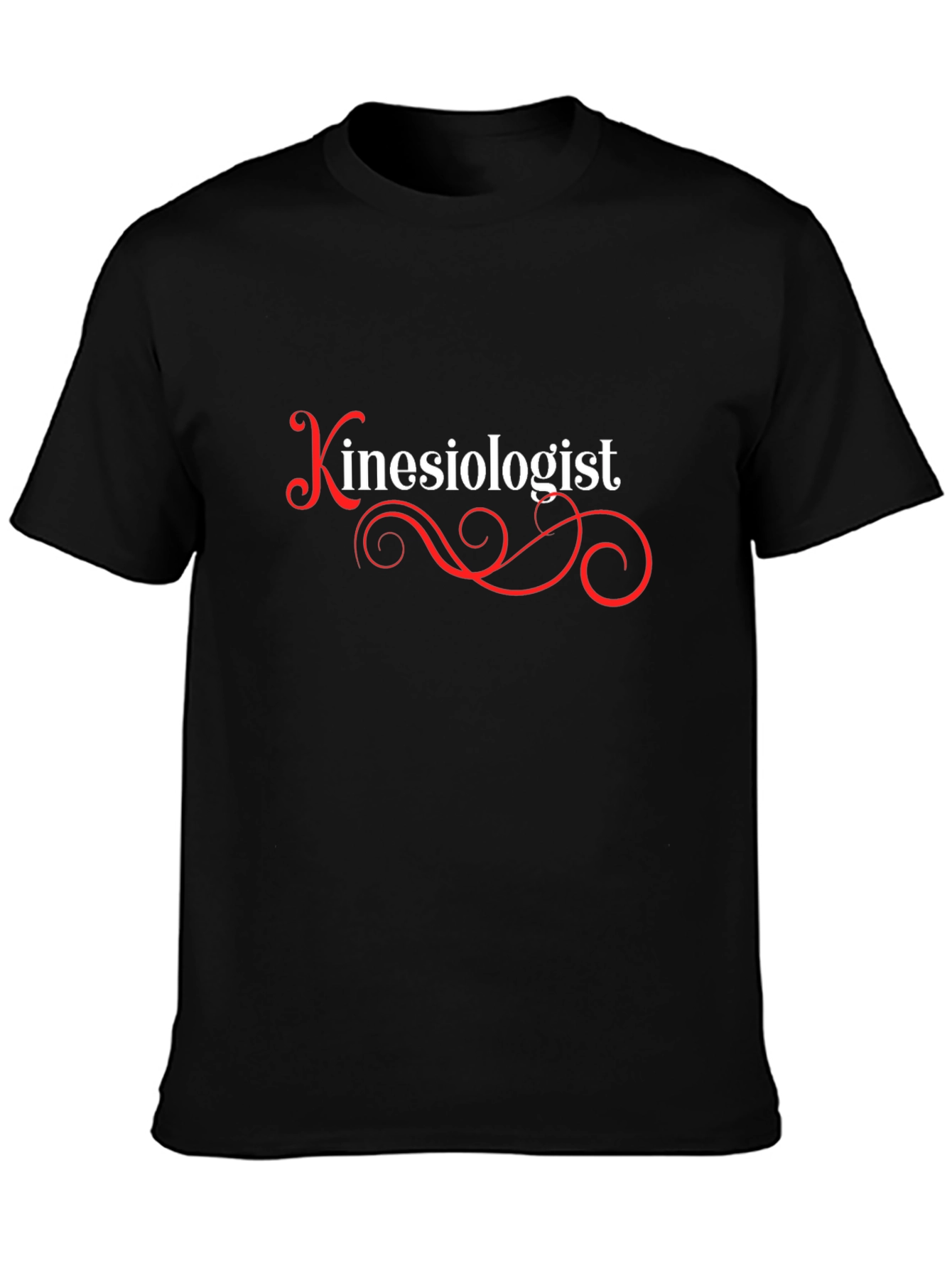 Camiseta Negra Kinesiólogo Diseño Elegante