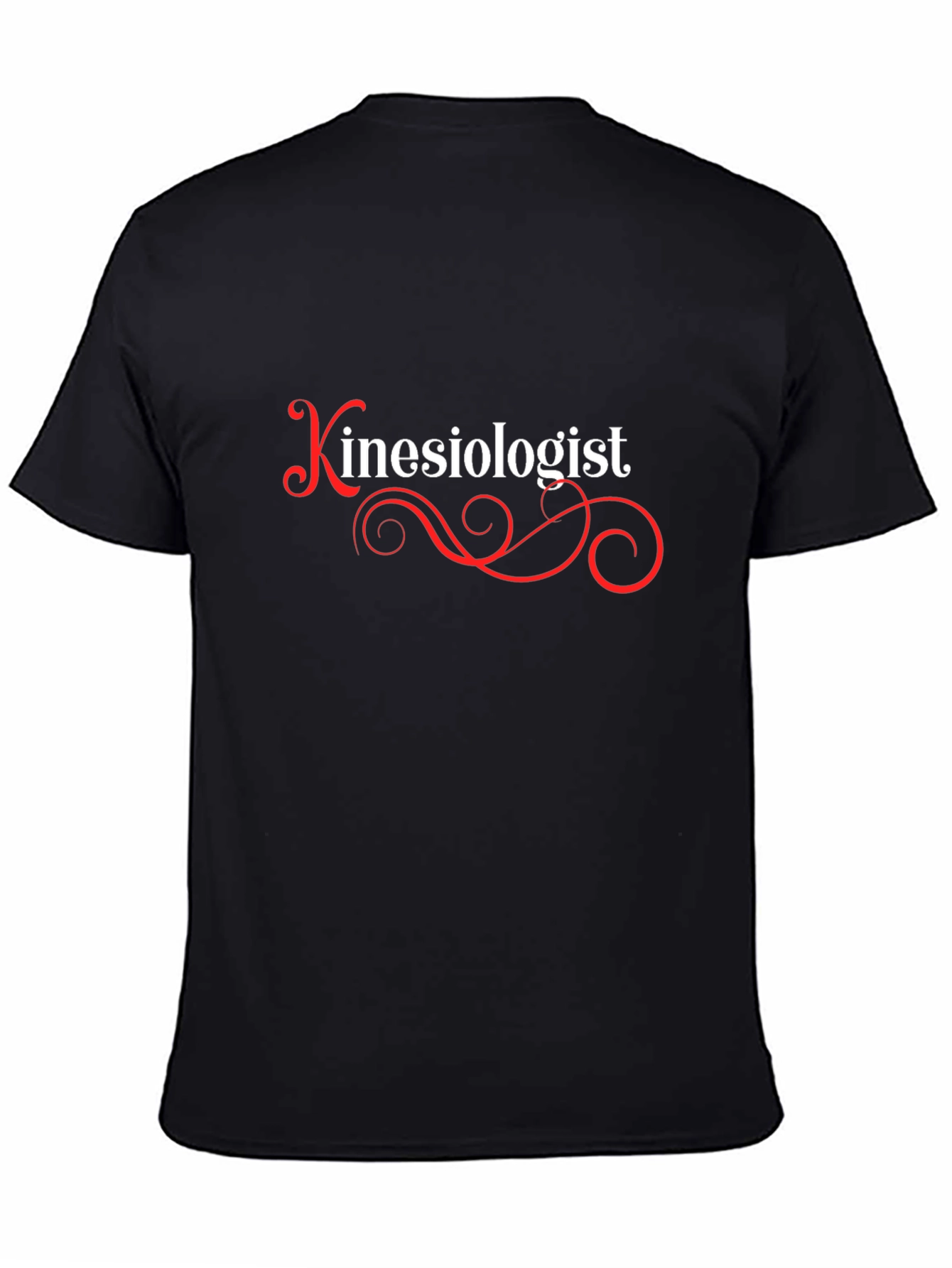 Camiseta Negra Kinesiólogo Diseño Elegante