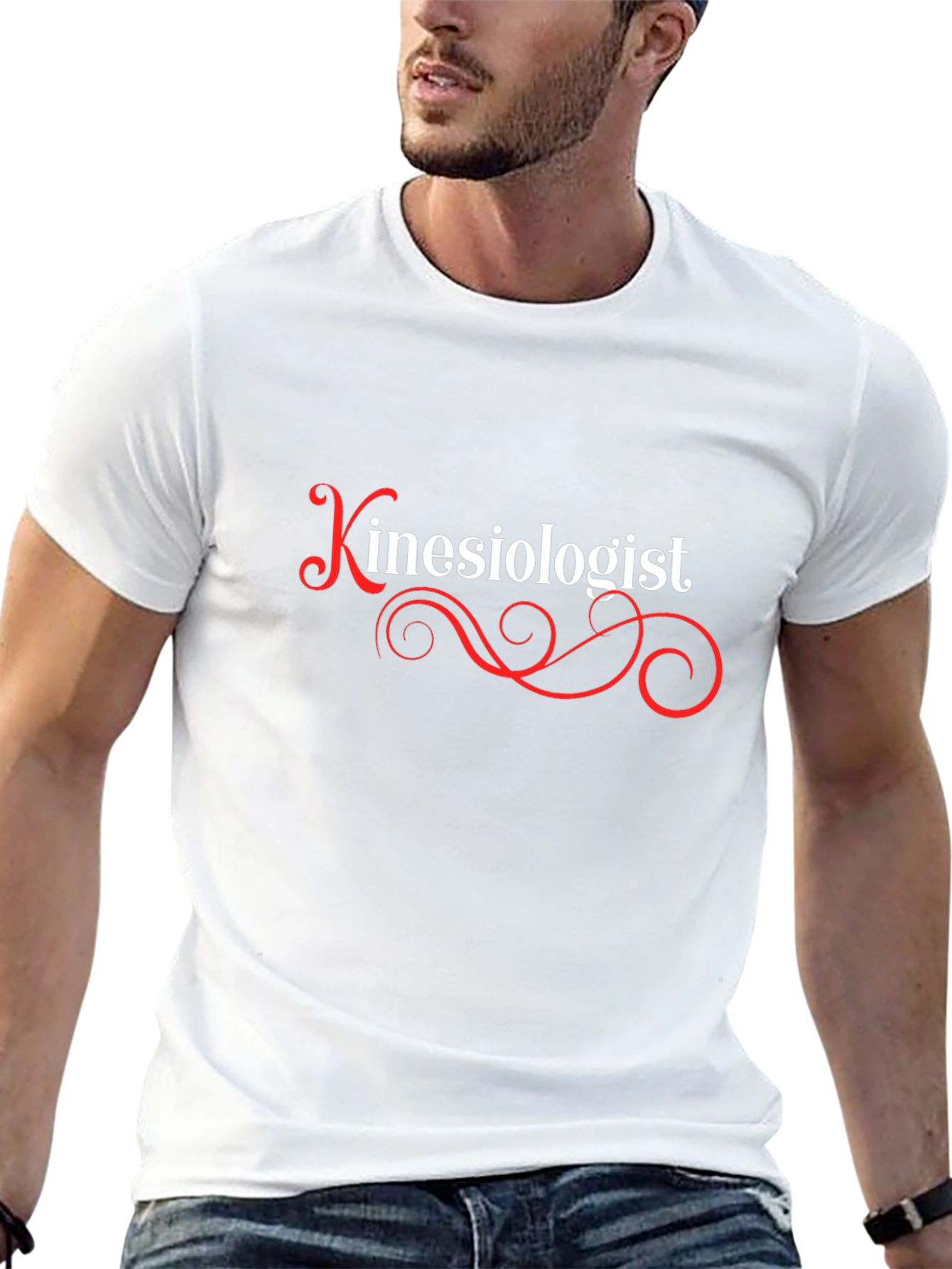 Camiseta Negra Kinesiólogo Diseño Elegante
