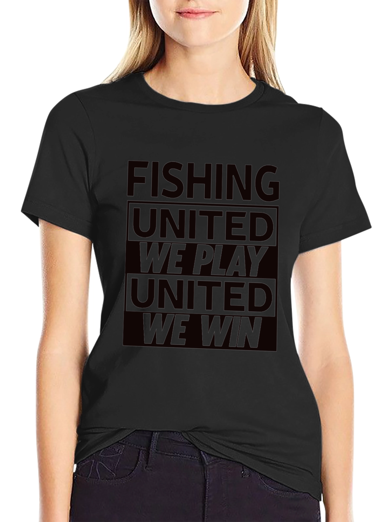 Camiseta Negra: Pesca Unida - Jugamos Ganamos