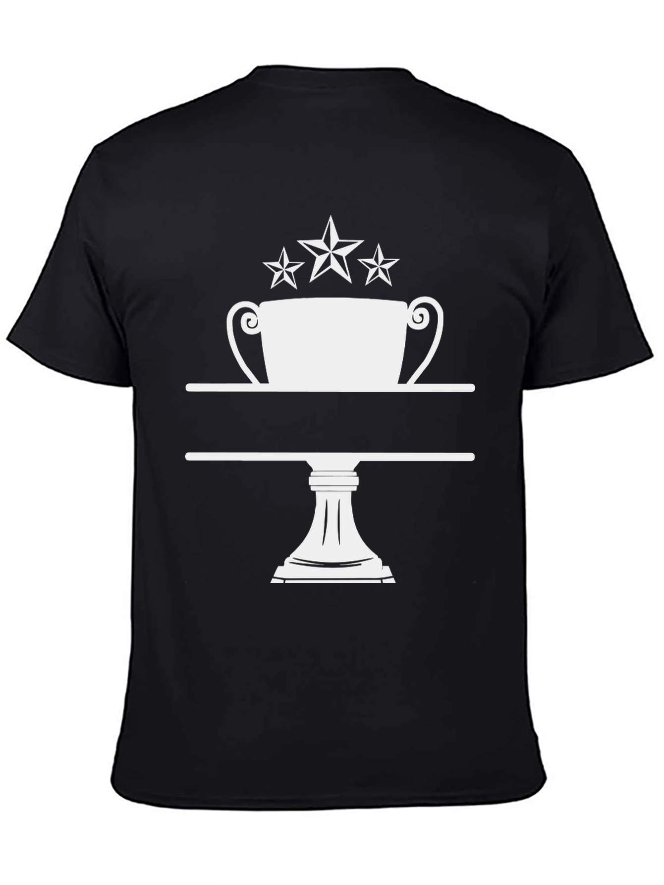 Camiseta Negra Trofeo con Estrellas