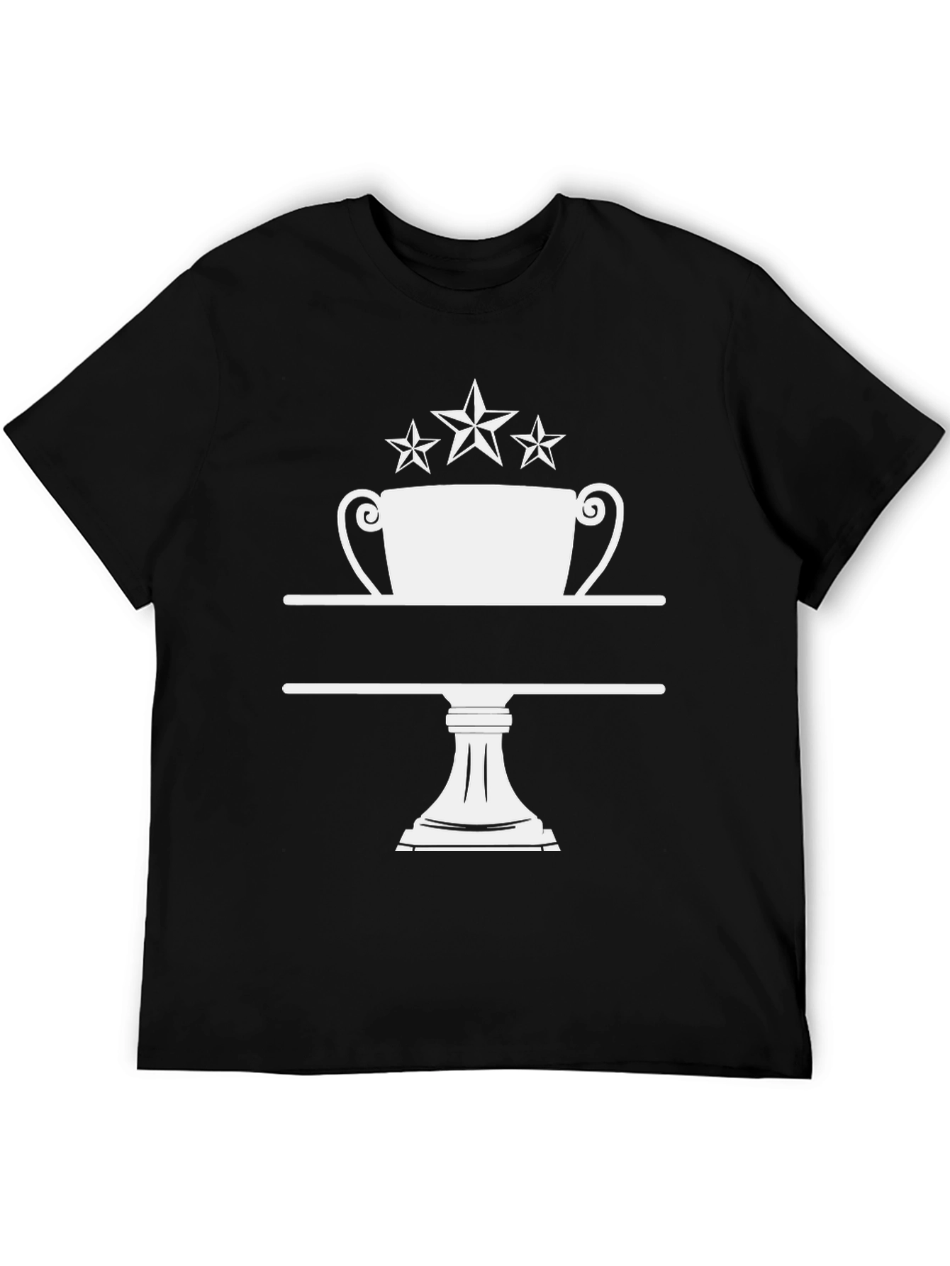 Camiseta Negra Trofeo con Estrellas