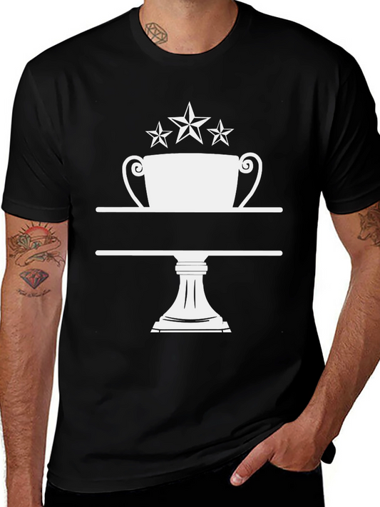 Camiseta Negra Trofeo con Estrellas