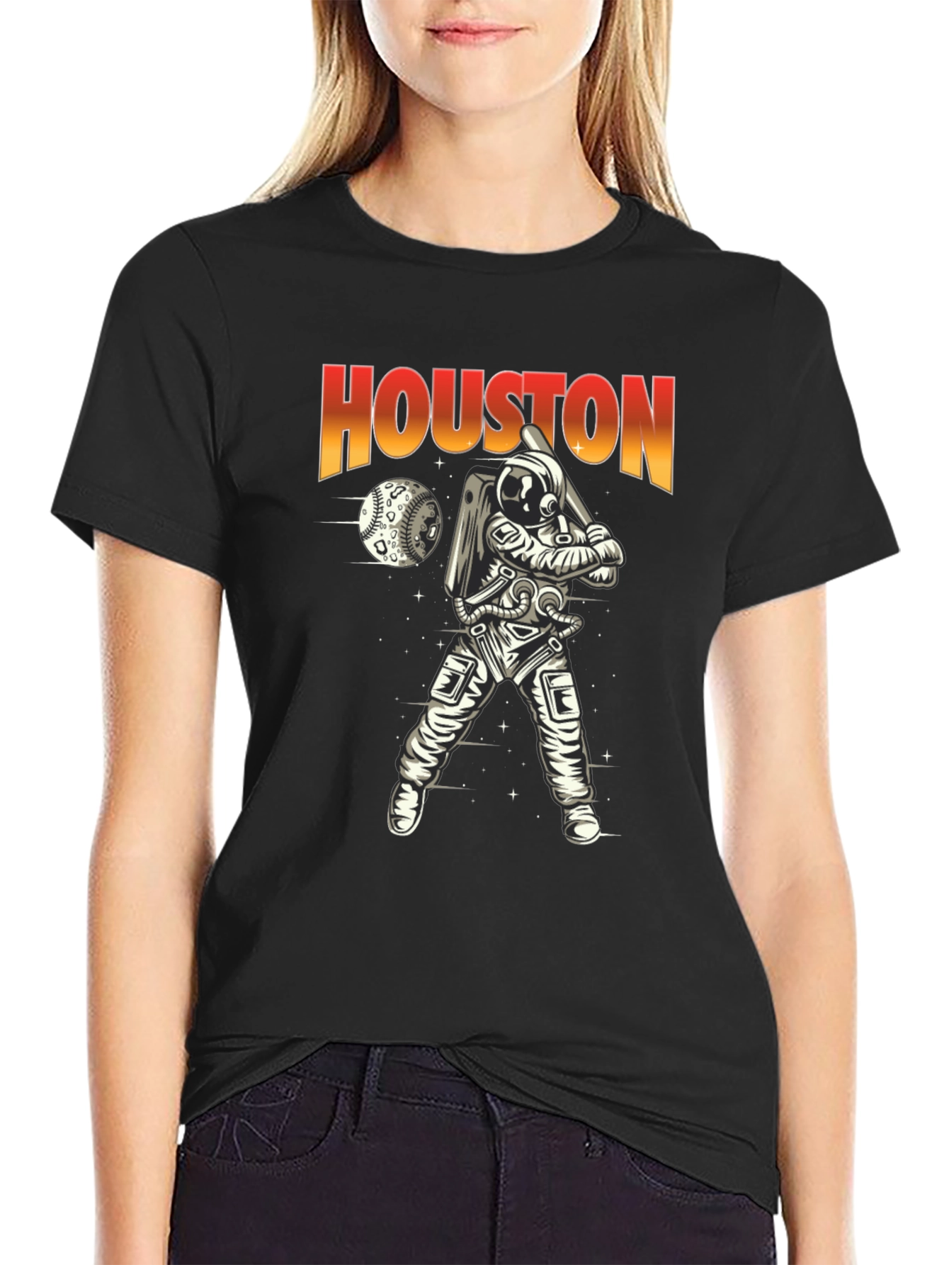Camiseta Houston Béisbol Espacial para Hombre