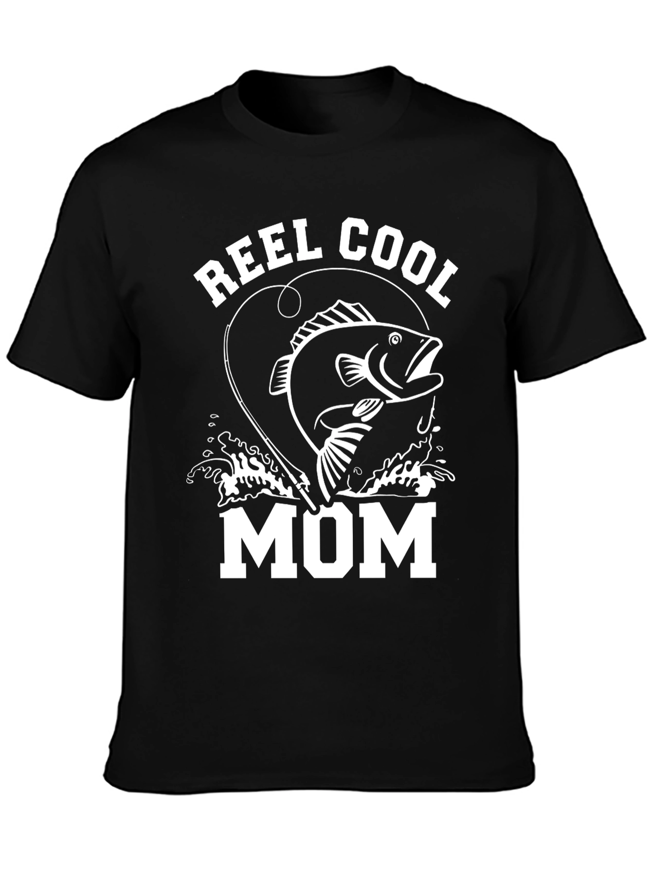 Camiseta Negra Reel Cool Mom Pesca