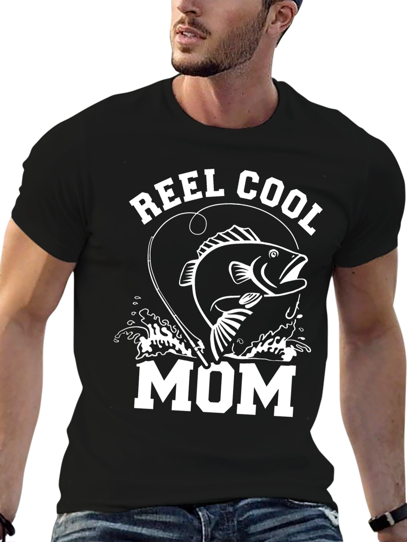 Camiseta Negra Reel Cool Mom Pesca