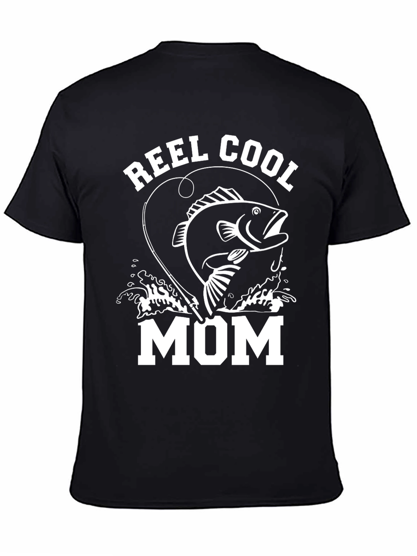 Camiseta Negra Reel Cool Mom Pesca