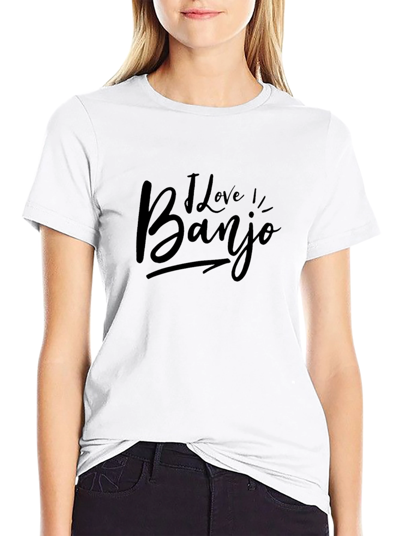 Camiseta Negra Amo Banjo Casual para Hombre