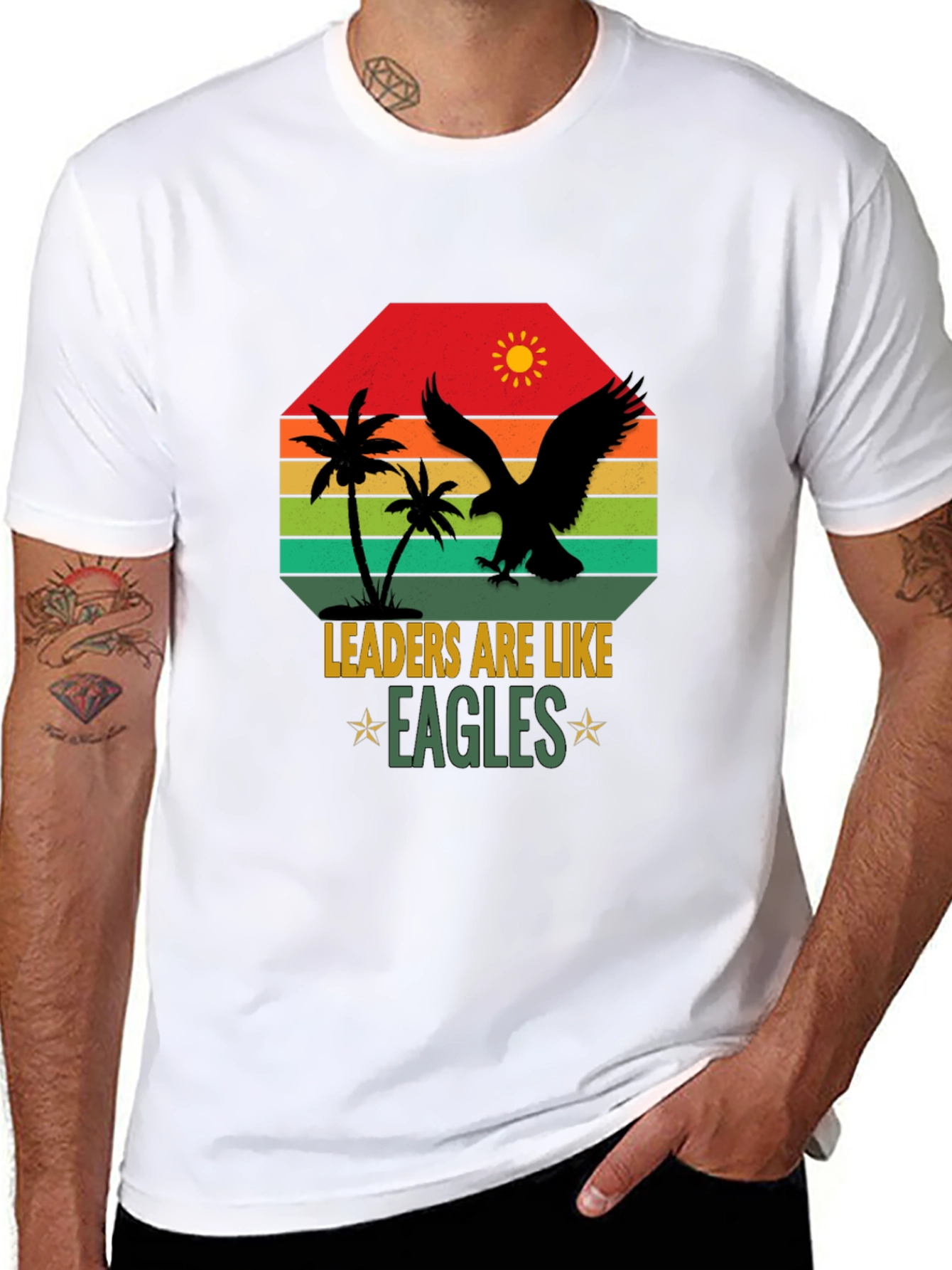 Camiseta Hombre: Liderazgo Águila Sunset