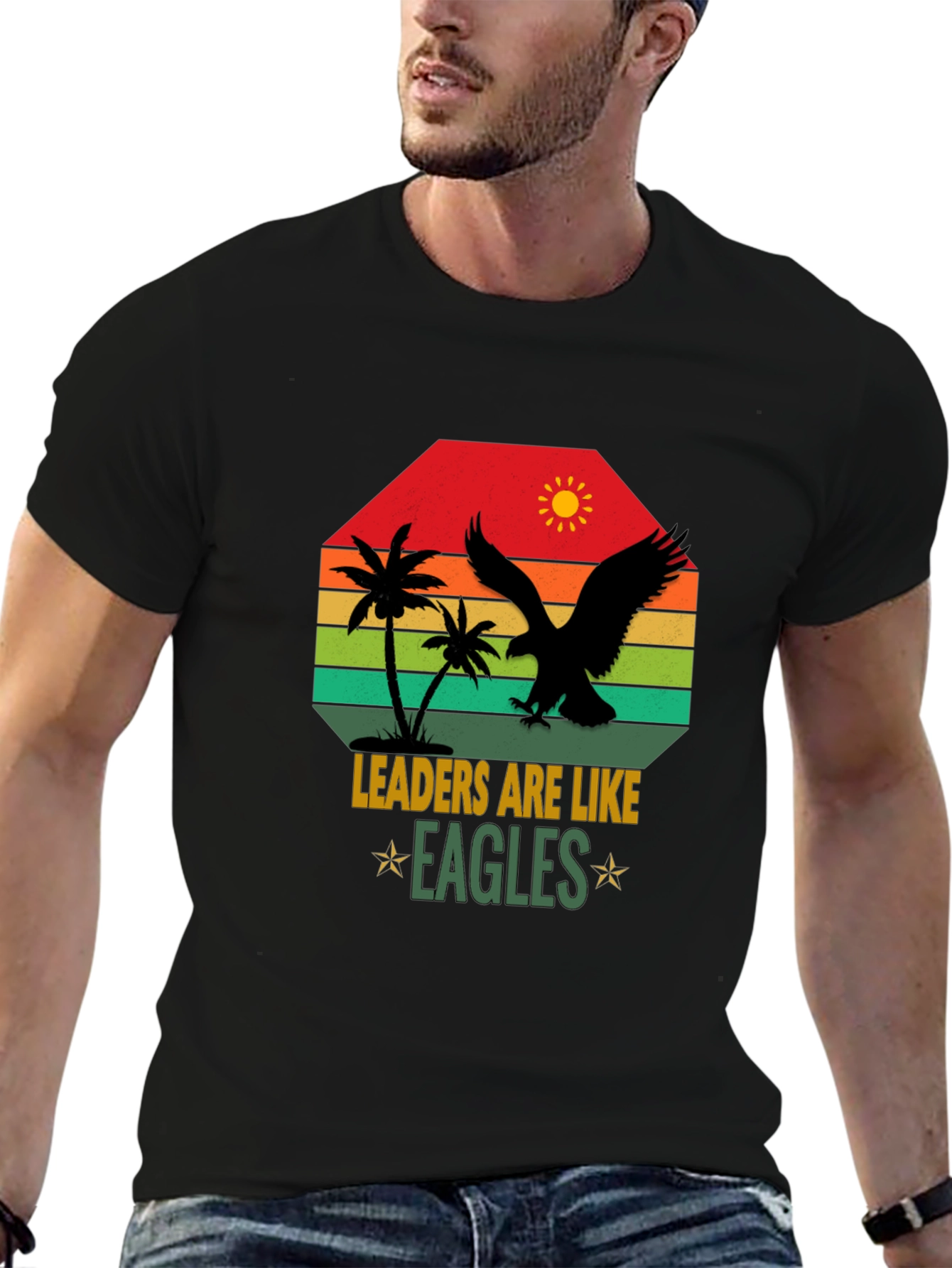 Camiseta Hombre: Liderazgo Águila Sunset