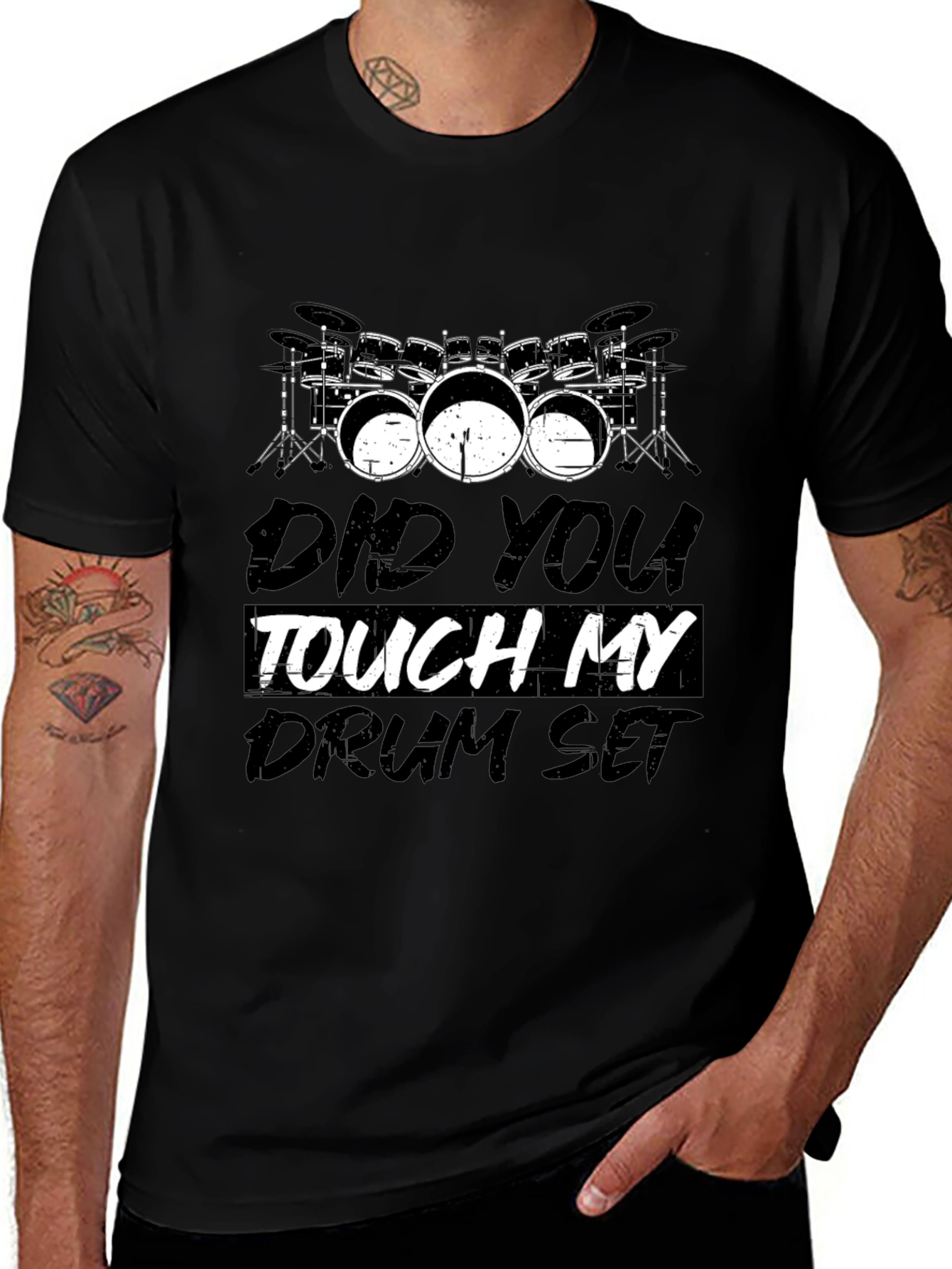 Camiseta Negra Drum Set: Para Amantes de la Batería